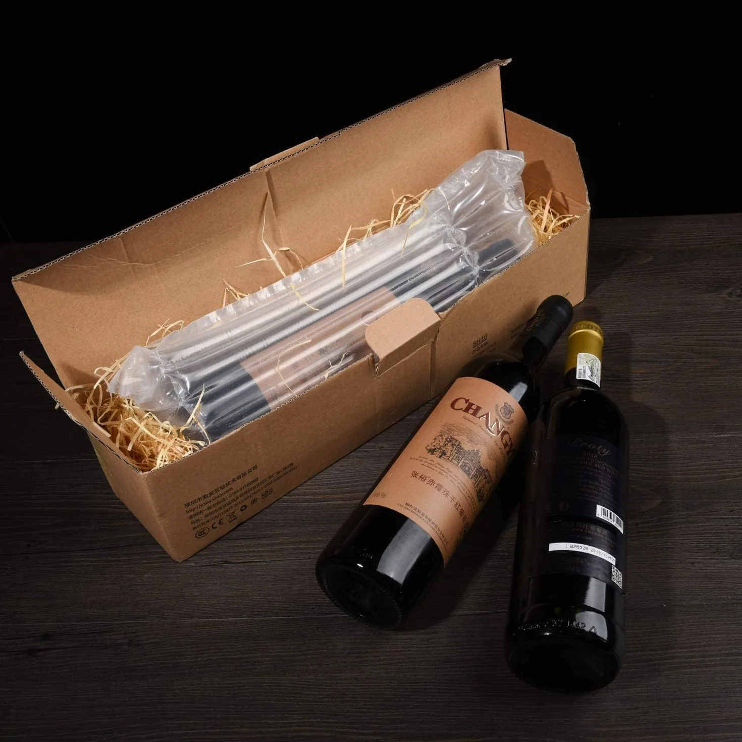 Lot de 10 protections pour bouteilles de vin et sacs gonflables avec pompe à air
