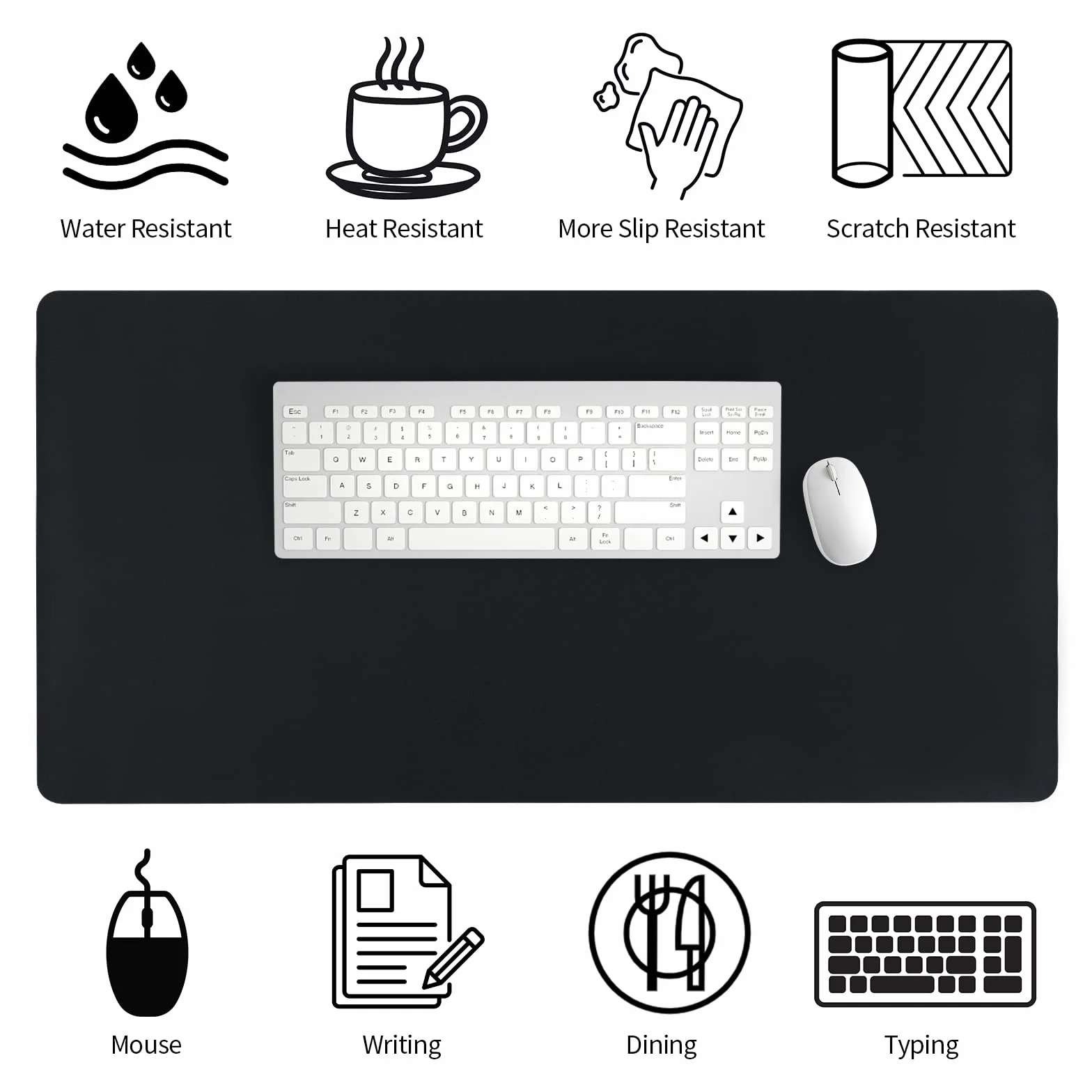 Niviy Tapis de Souris Cuir PU 60x40cm Antidérapant Imperméable Sous-Main Bureau