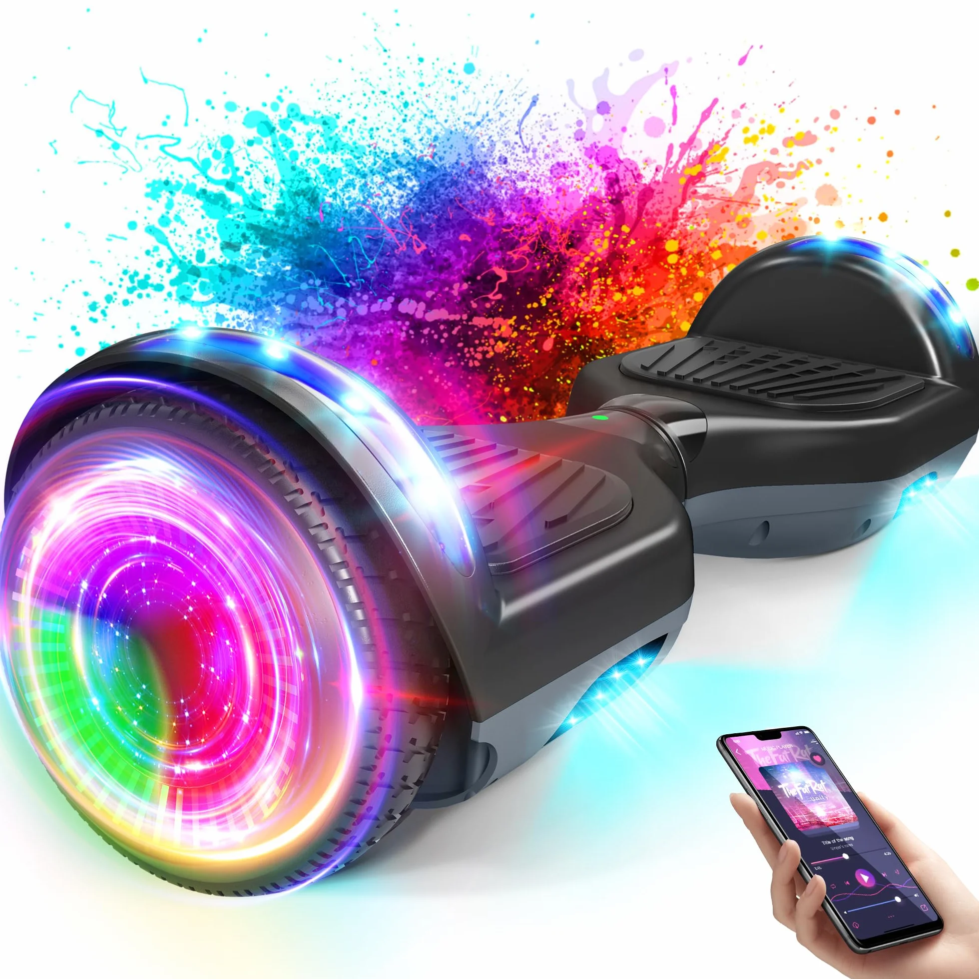 Hoverboard 6,5 Pouce LED Phare Bluetooth Cadeau Enfants