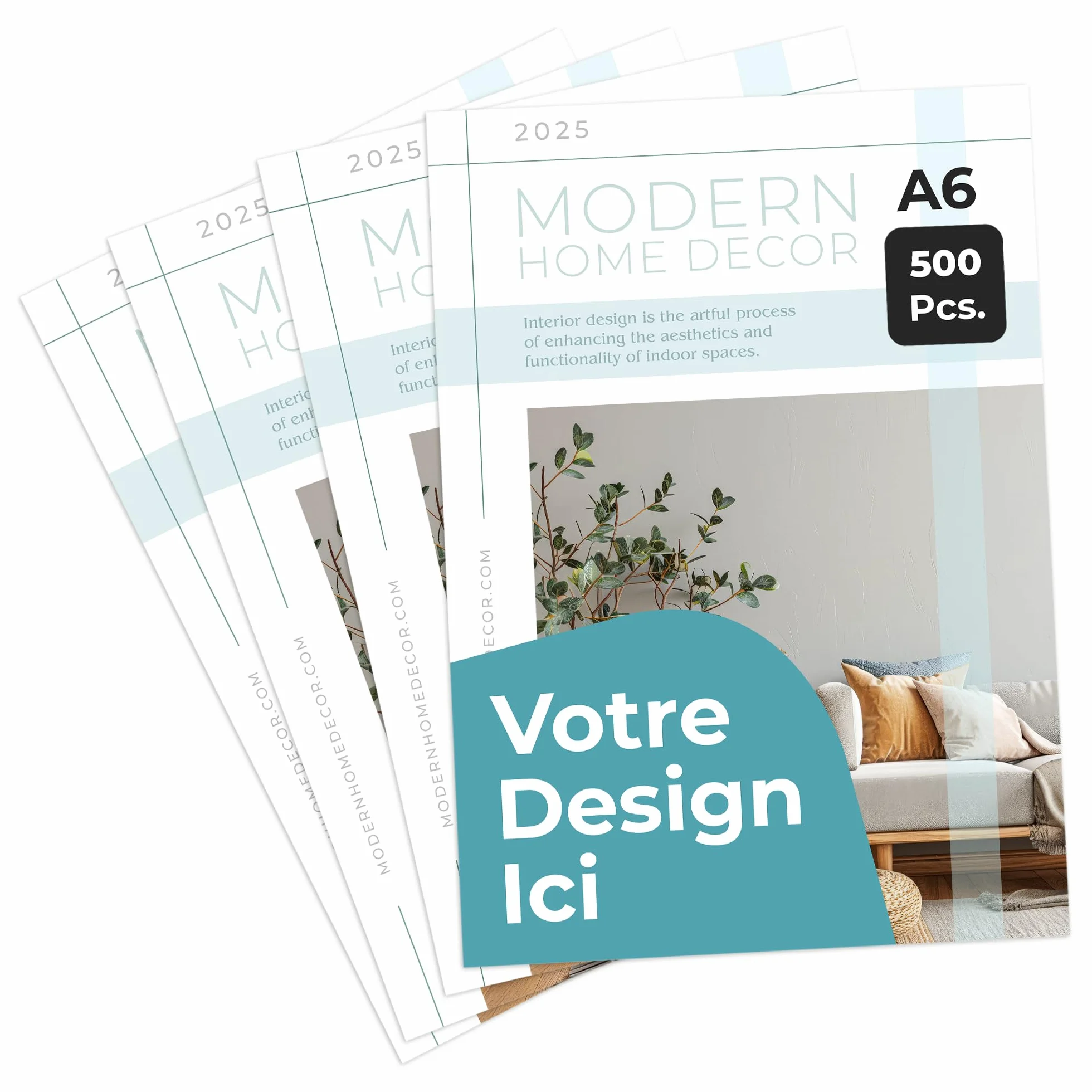 Flyers Publicitaires Personnalisés A6 Vertical, Impression Mat, Pack de 500