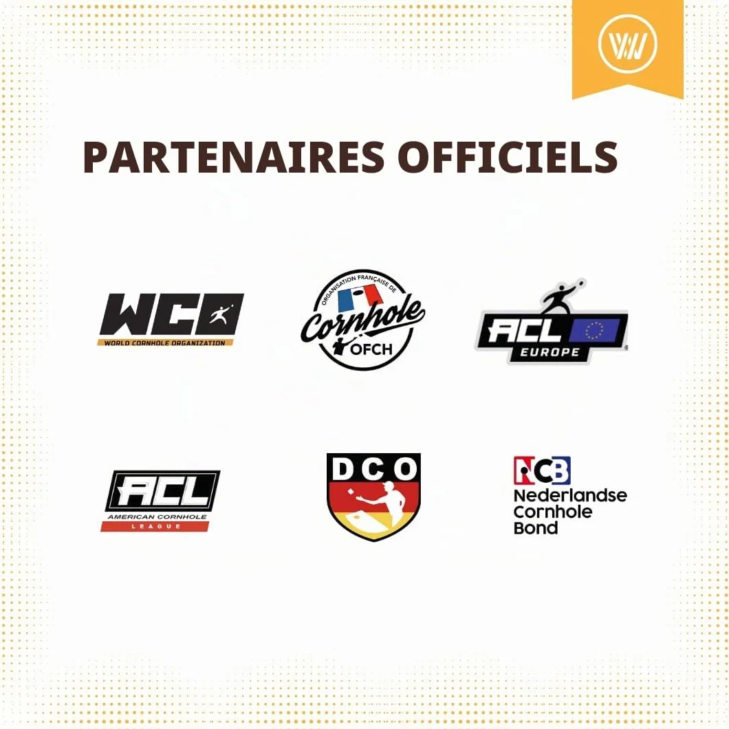 Wicked Wood Games Ensemble de cornhole officiel 120 x 60 cm – Taille compétition – Produit sous licence ACL – Comprend 2 planches + 2 x 4 sacs (orange et noir) – Impression UV – Bois massif –