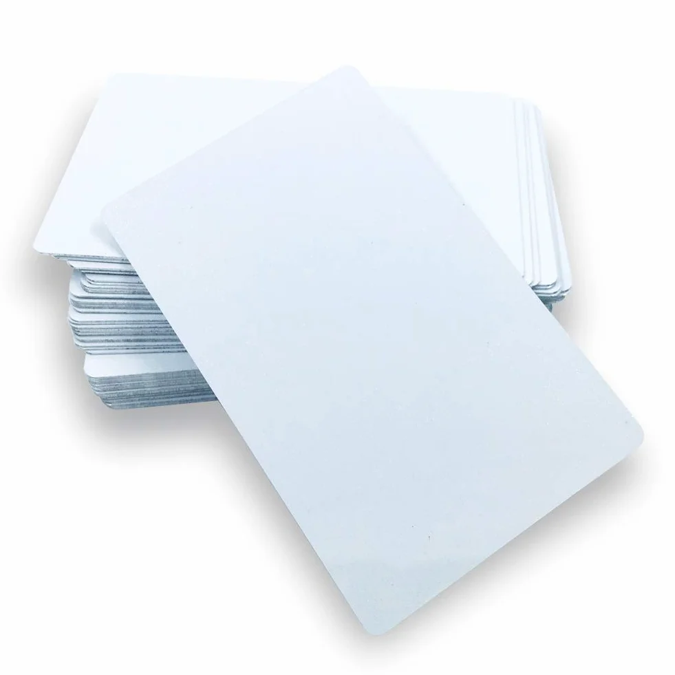 Cartes de visite vierges en aluminium 0,45 mm pour impression personnalisée (blanc perle)