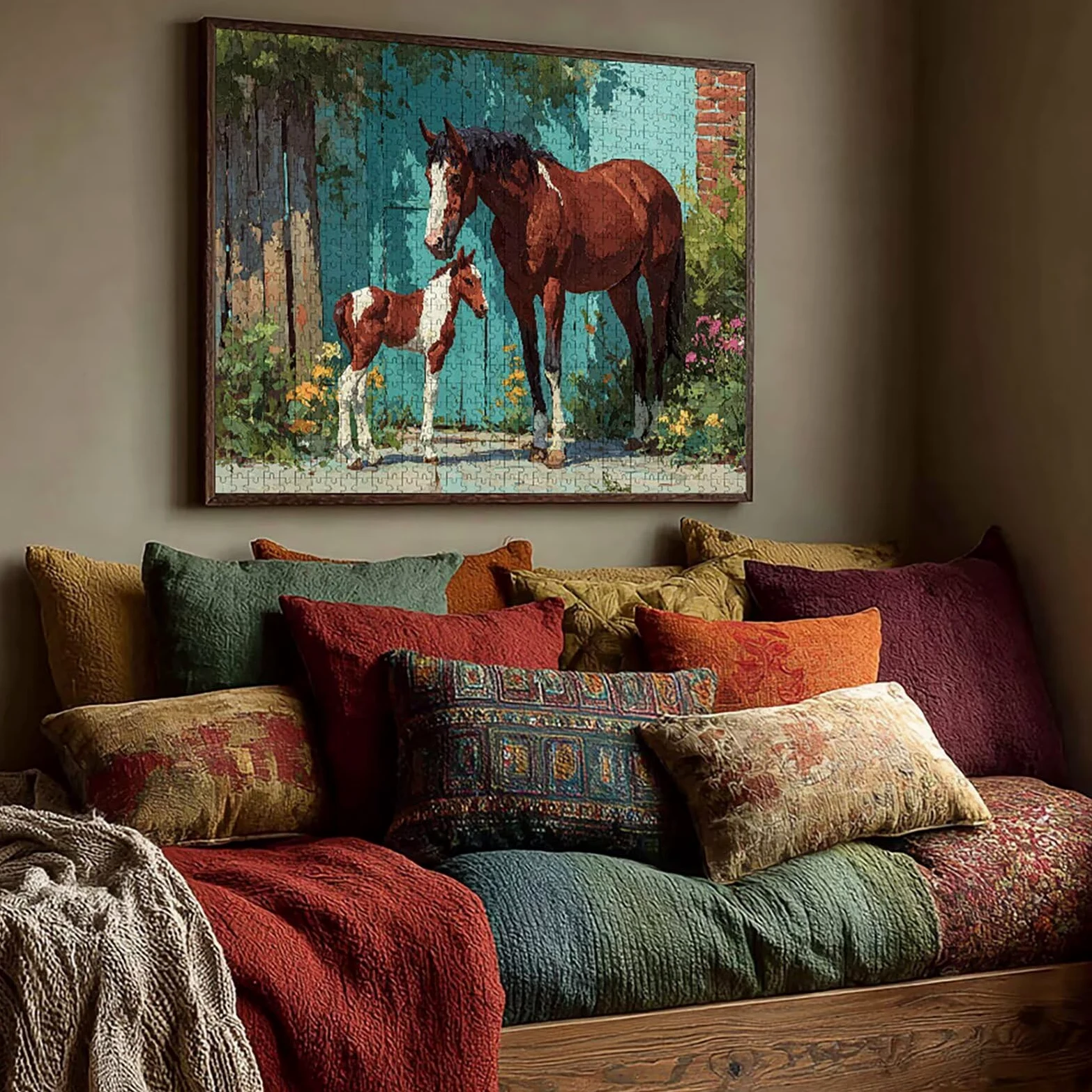 Cheval Puzzle 5000 pièces Adultes, Puzzle Bois 156x105cm, Adultes Jeu éducatif Défi énigme avec Une Boîte d'emballage Exquise, Jeu Relaxant Détente Collection, Cadeau Fille, (Animal) 6-2100