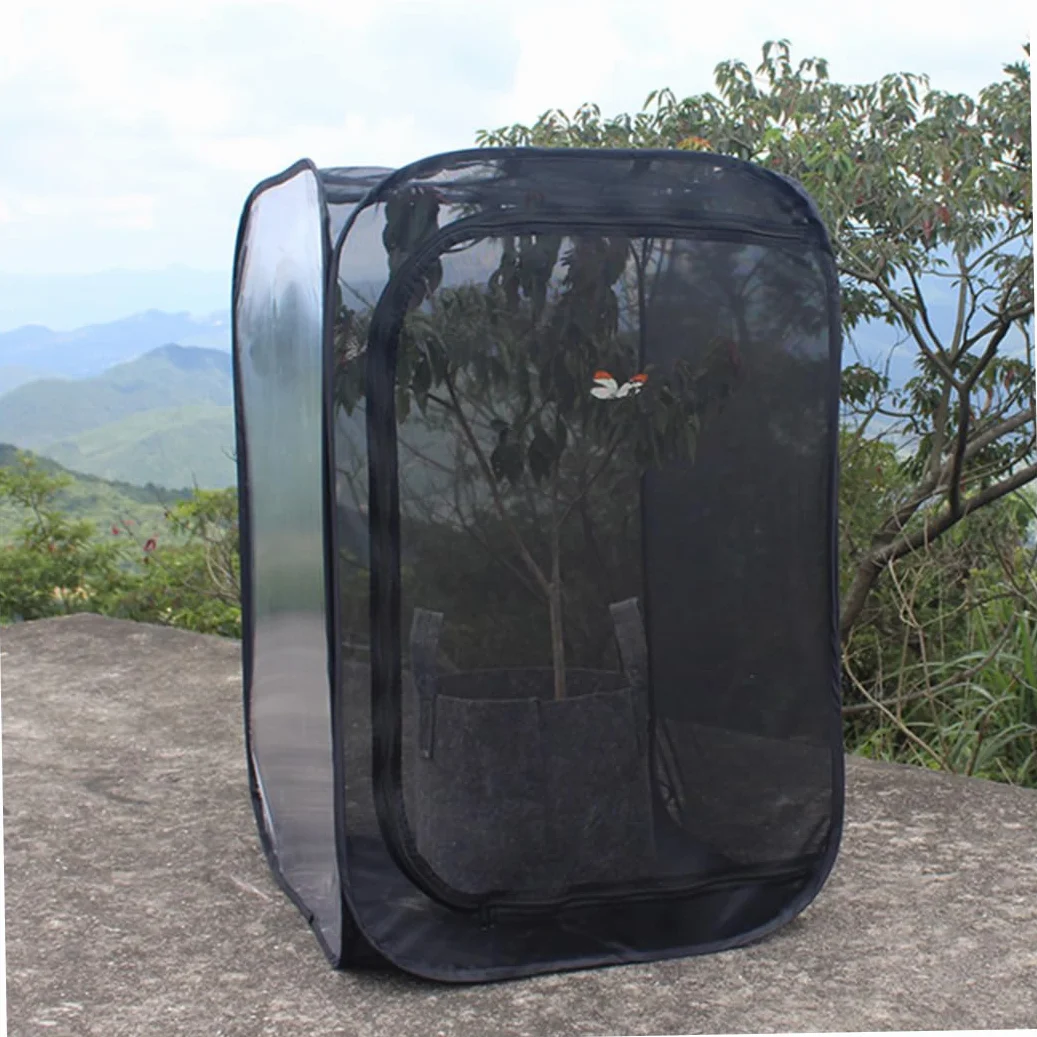 Cage Papillon 16x16x24inch Maison Transparente Pliable avec Fermeture éclair