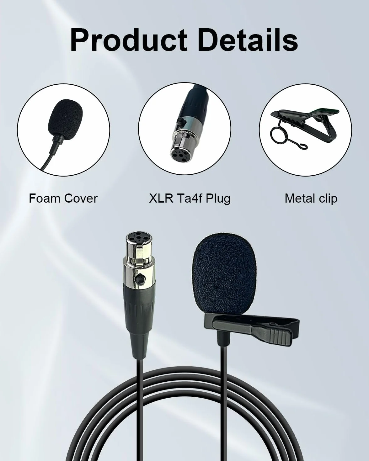 Shure Lavalier Lapel Microphone Ta4f Plug 1.5M Unidirectionnel Condensateur pour YouTube Performances Interviews