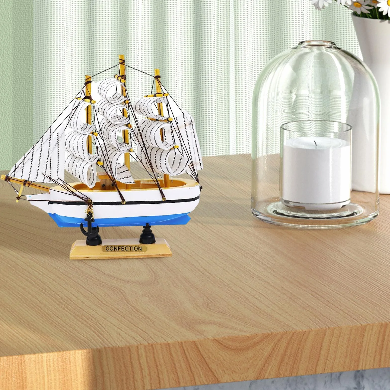 Modèle de Voilier Miniature en Bois 16cm Fahibin