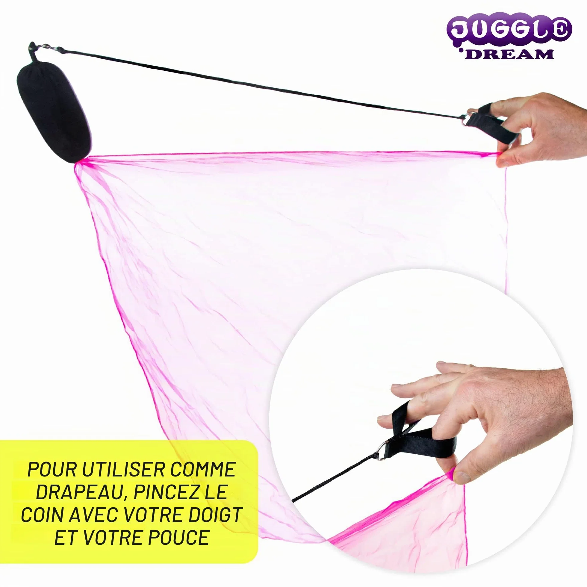 Juggle Dream Set di Scarf Bolas Flag Poi - Pratique de Jonglage - Soft-Pois - Spiral Pois Kit (Rose)