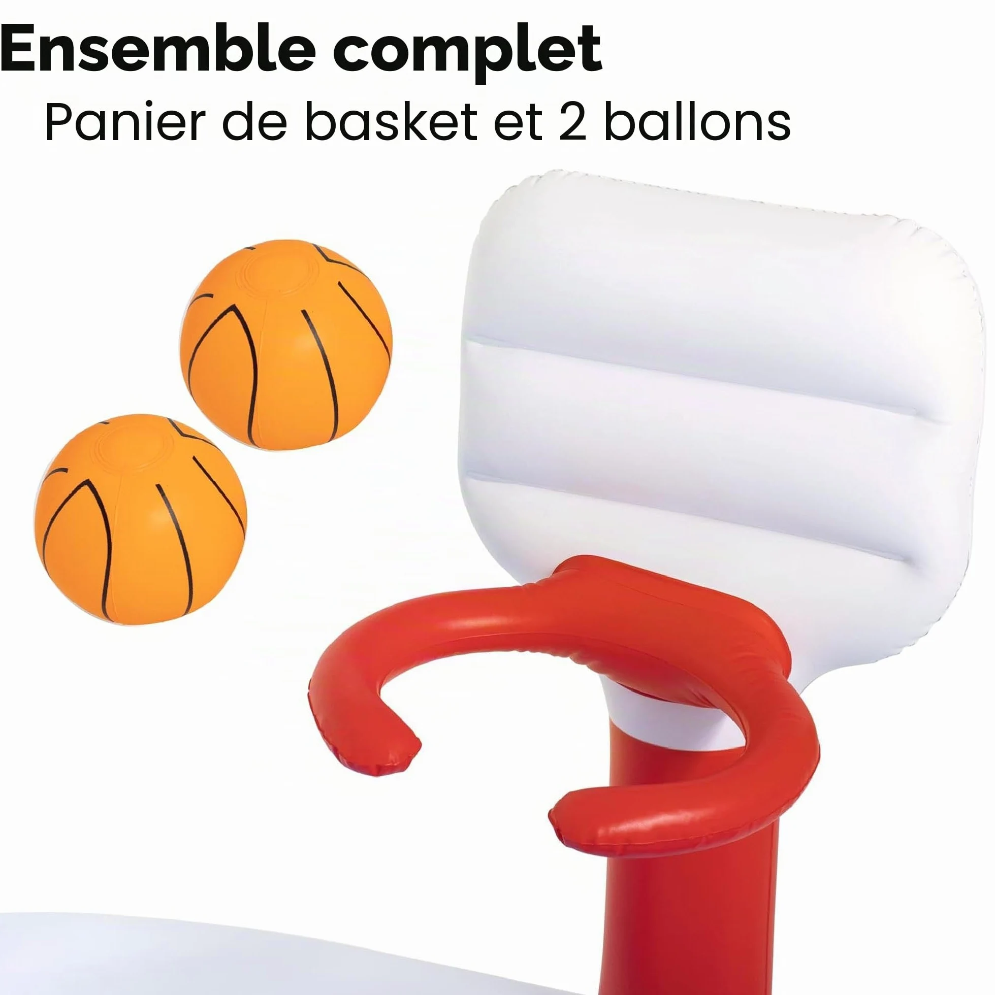 Bestway 54122 Piscine Gonflable Rectangulaire avec Buts de Basket 2 Boudins 251 X 168 X 102 cm