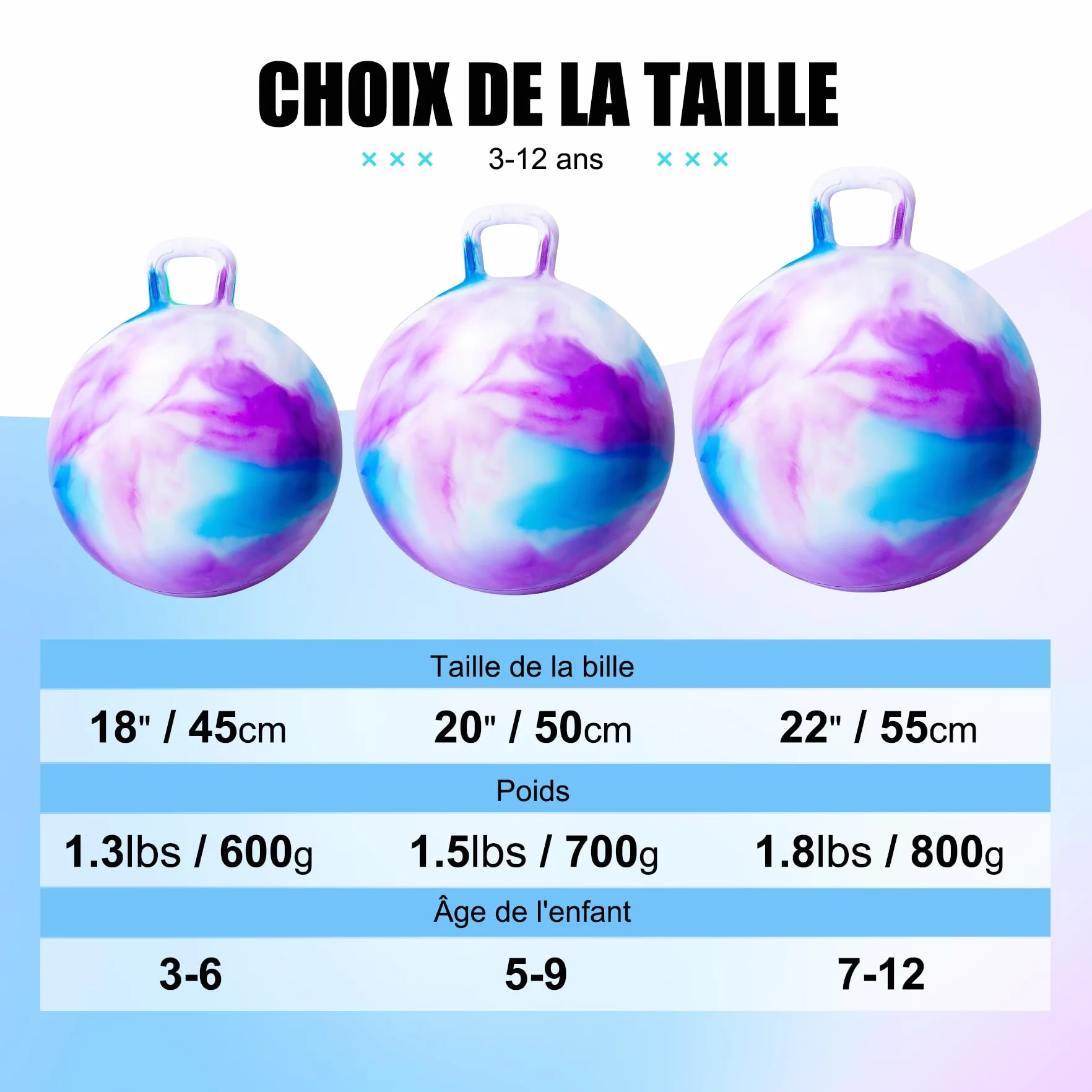 U&C Planet Ballon Sauteur Gonflable 45 cm pour Enfants 100 KG Jouet 3-6 Ans