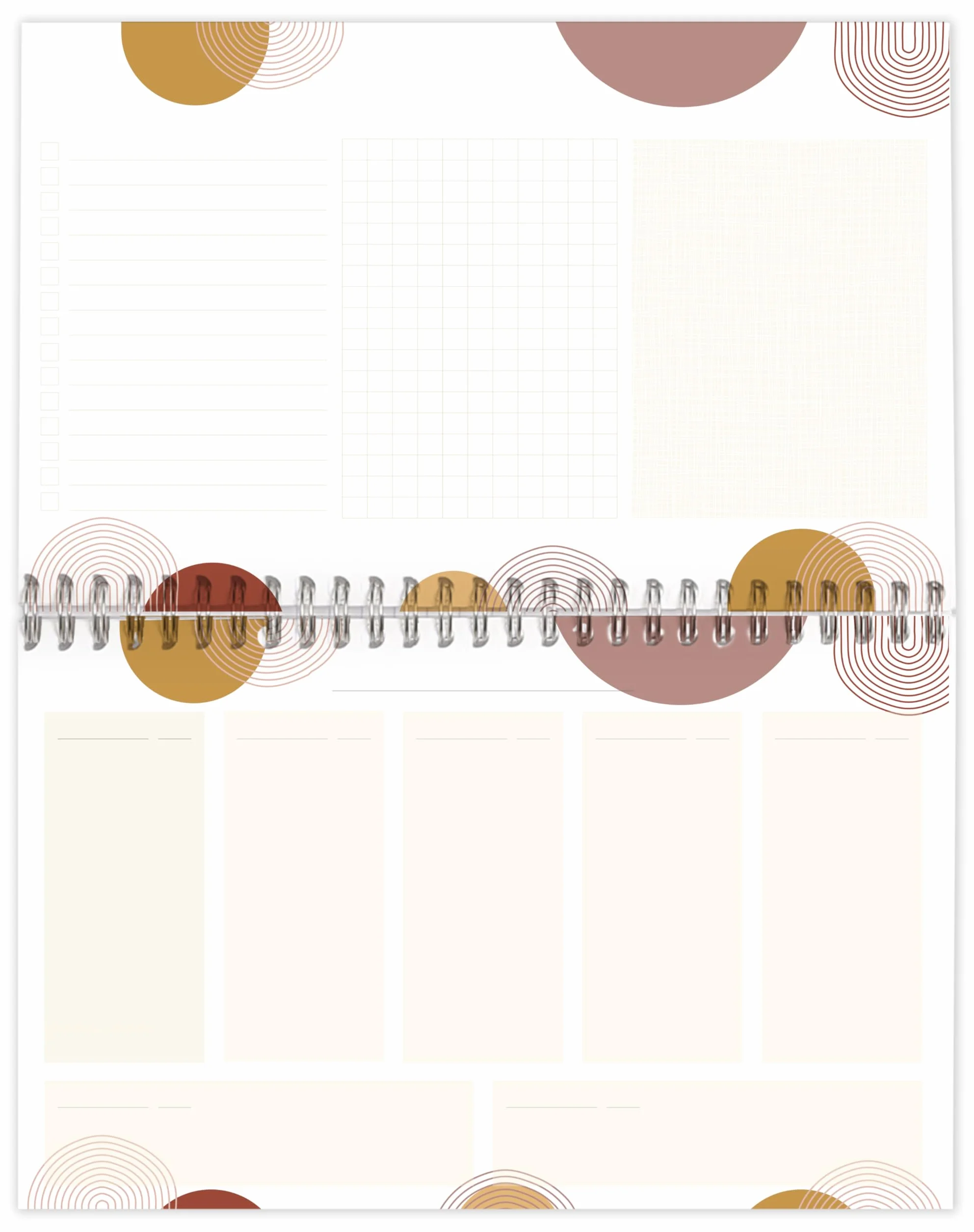 Clairefontaine Bloc Planner Spirale 22x14 cm 53 Feuillets Planificateur hebdomadaire Nature Terracotta