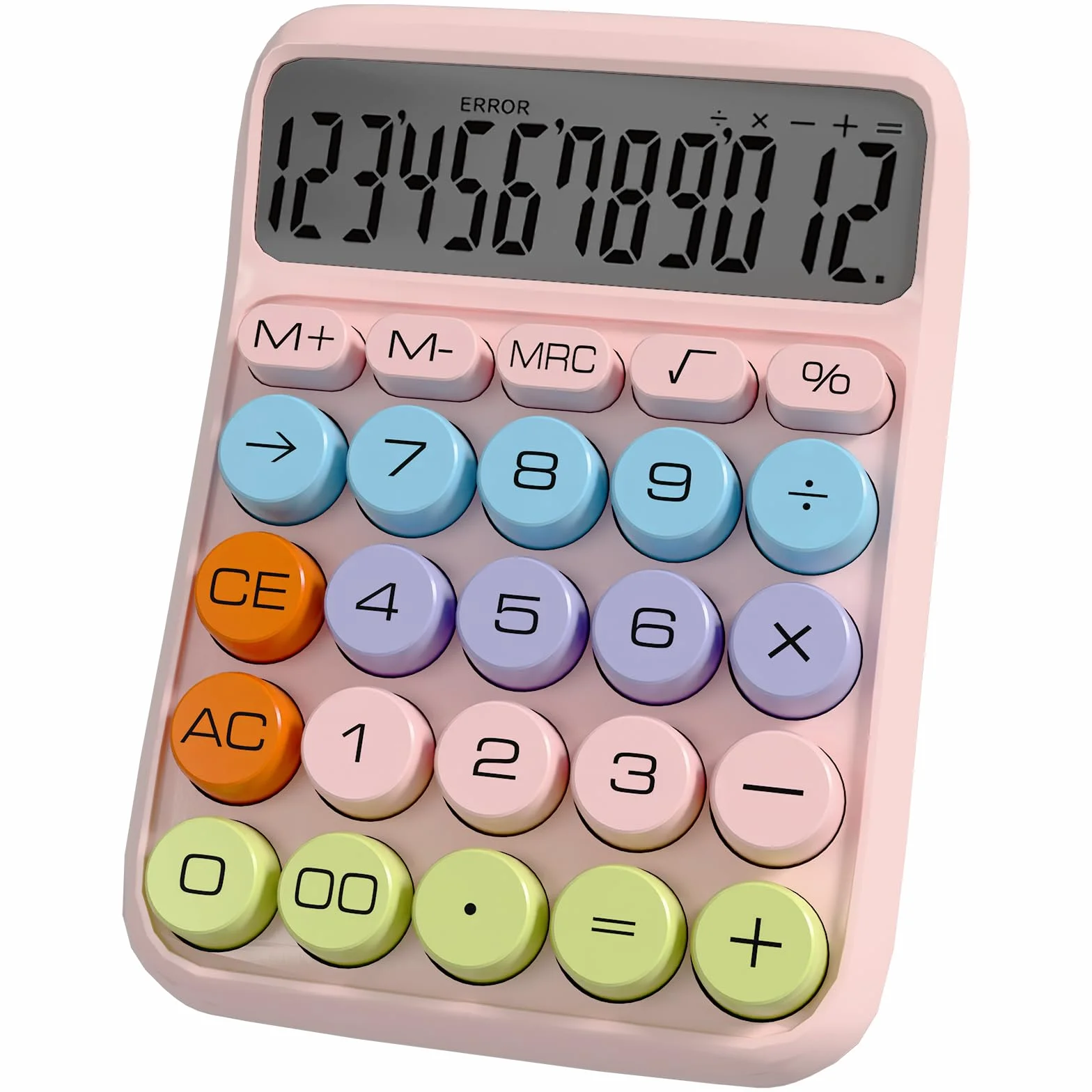 Calculatrice Rose Zeno – Calculatrice de Bureau Grandes Touches 12 Chiffres