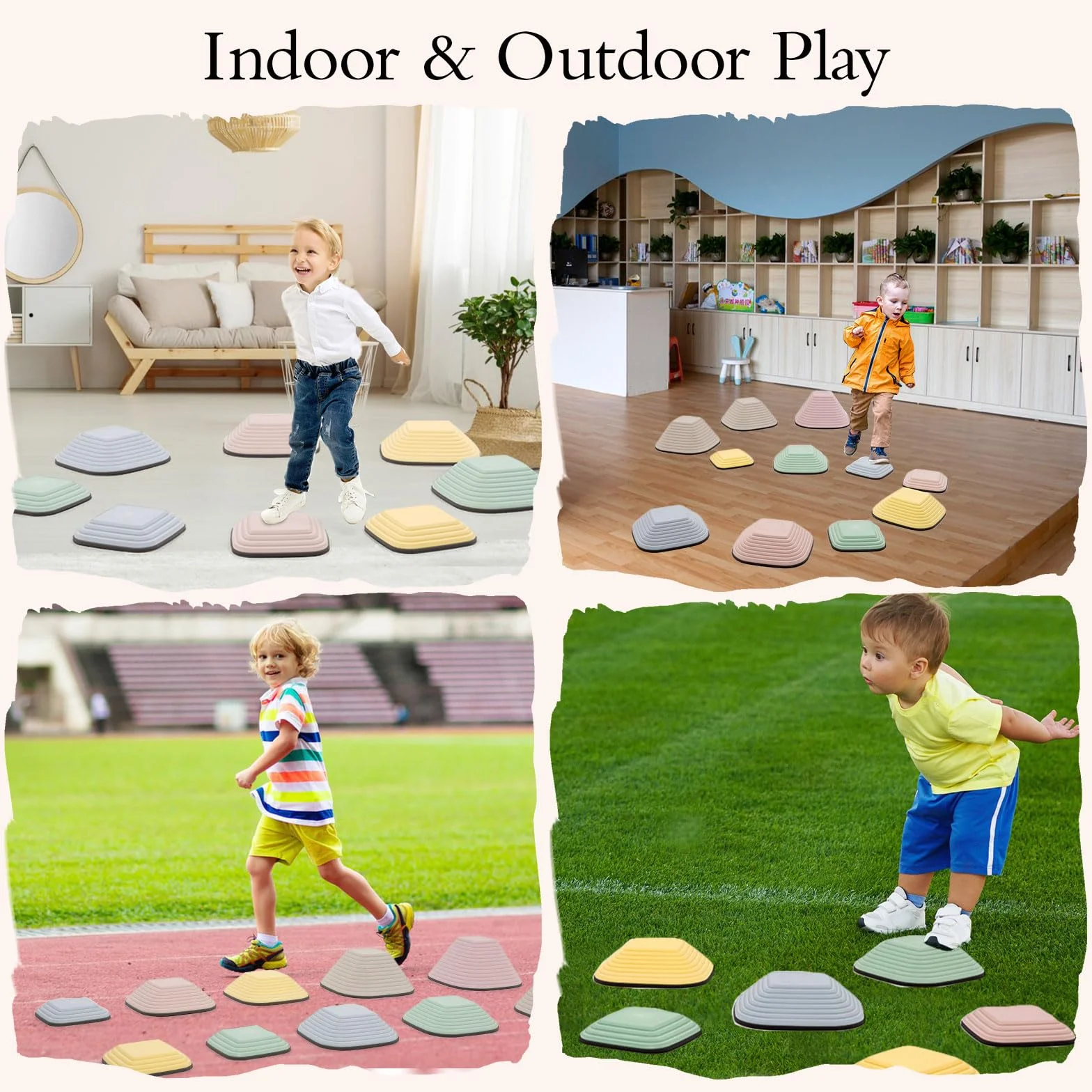 D'équilibre pour Enfants 11 PCS Antidérapant Stepping Stones Sensorielles Intérieur Extérieur Parcours de Motricité 3-8 Ans