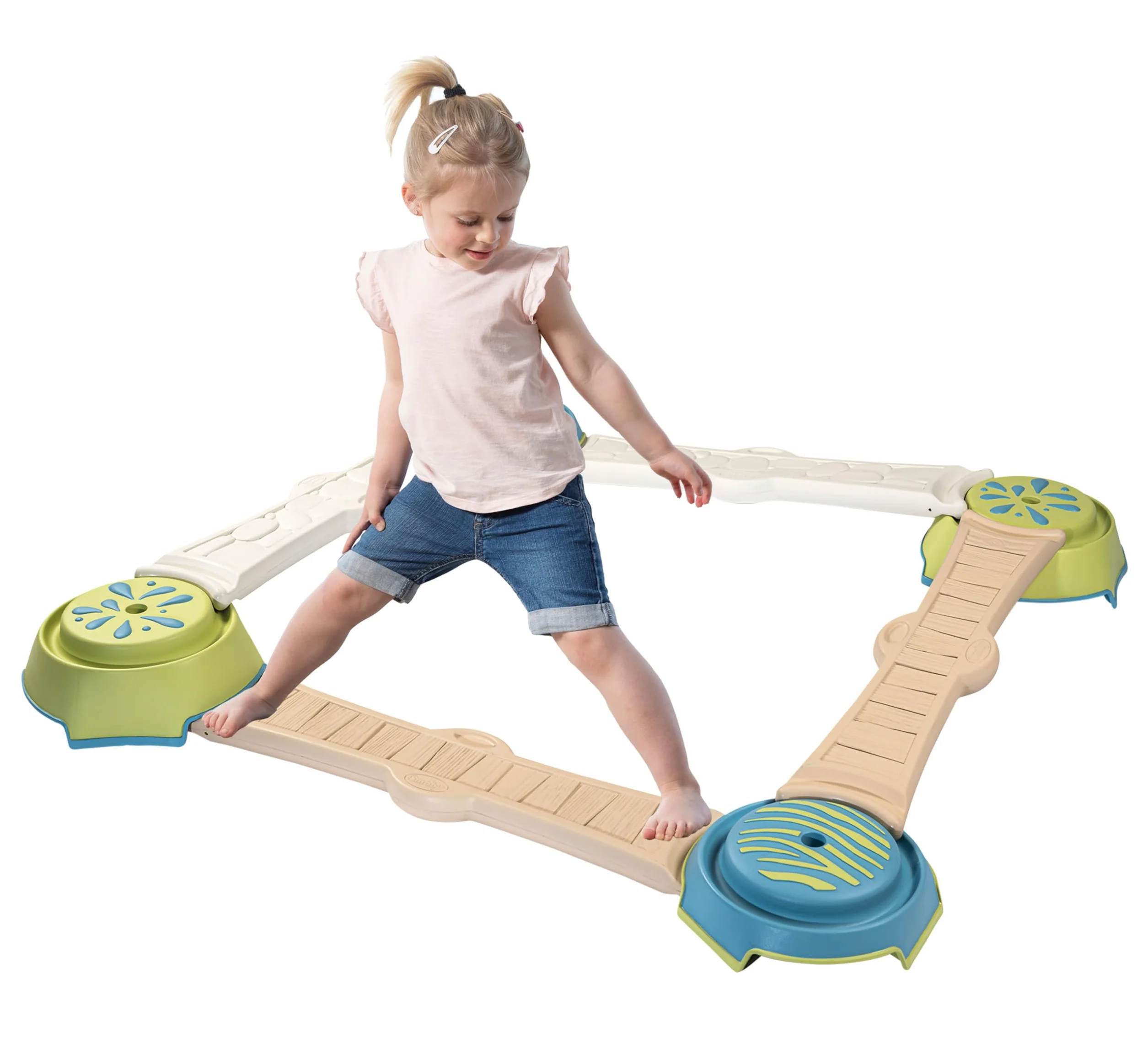 Smoby Life Parcours Aventure Motricité 4 Plots 4 Planches 3,5m Longueur Matière Recyclée 2 Ans Fabrication Française