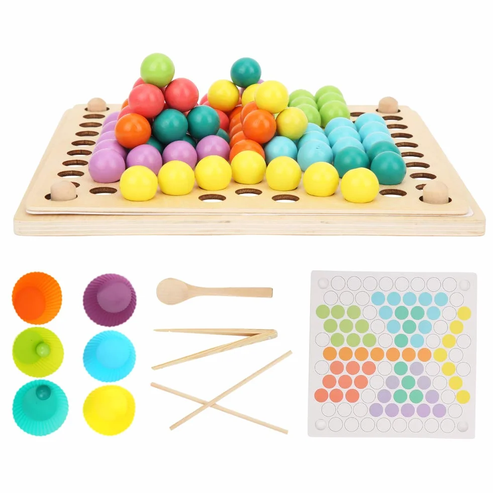 Jeu de Perles à Clip, Tri Interactif de Couleurs, Cadeaux d'Anniversaire, Enseignement aux Enfants
