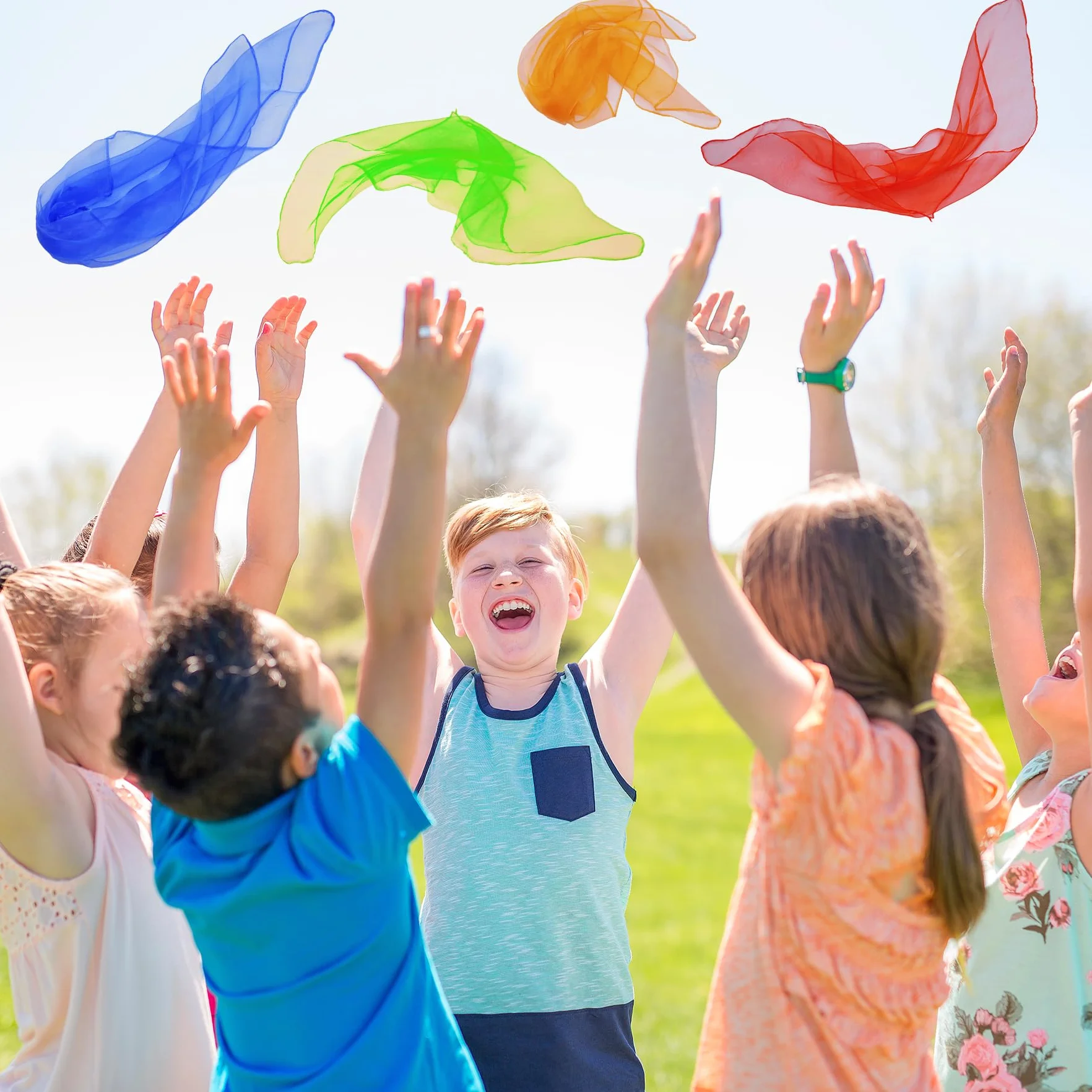 Écharpes Jonglage 60x60 cm Couleur Sensorielle pour Bébé Danse Magie Spectacles Enfants