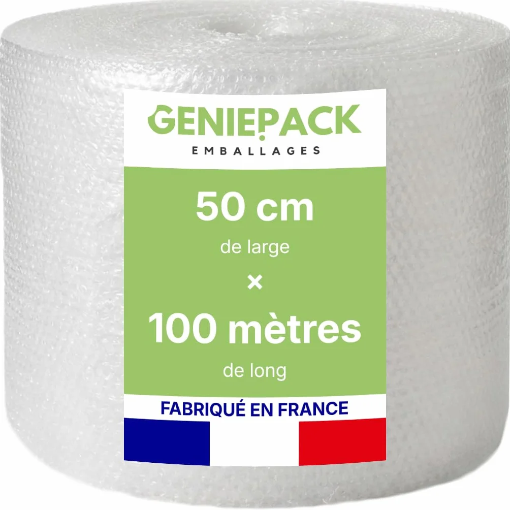 Film à Bulles Professionnel 50 cm x 100 m 60 Microns Bulles 10mm Protection Emballage Colis Déménagement Antichoc