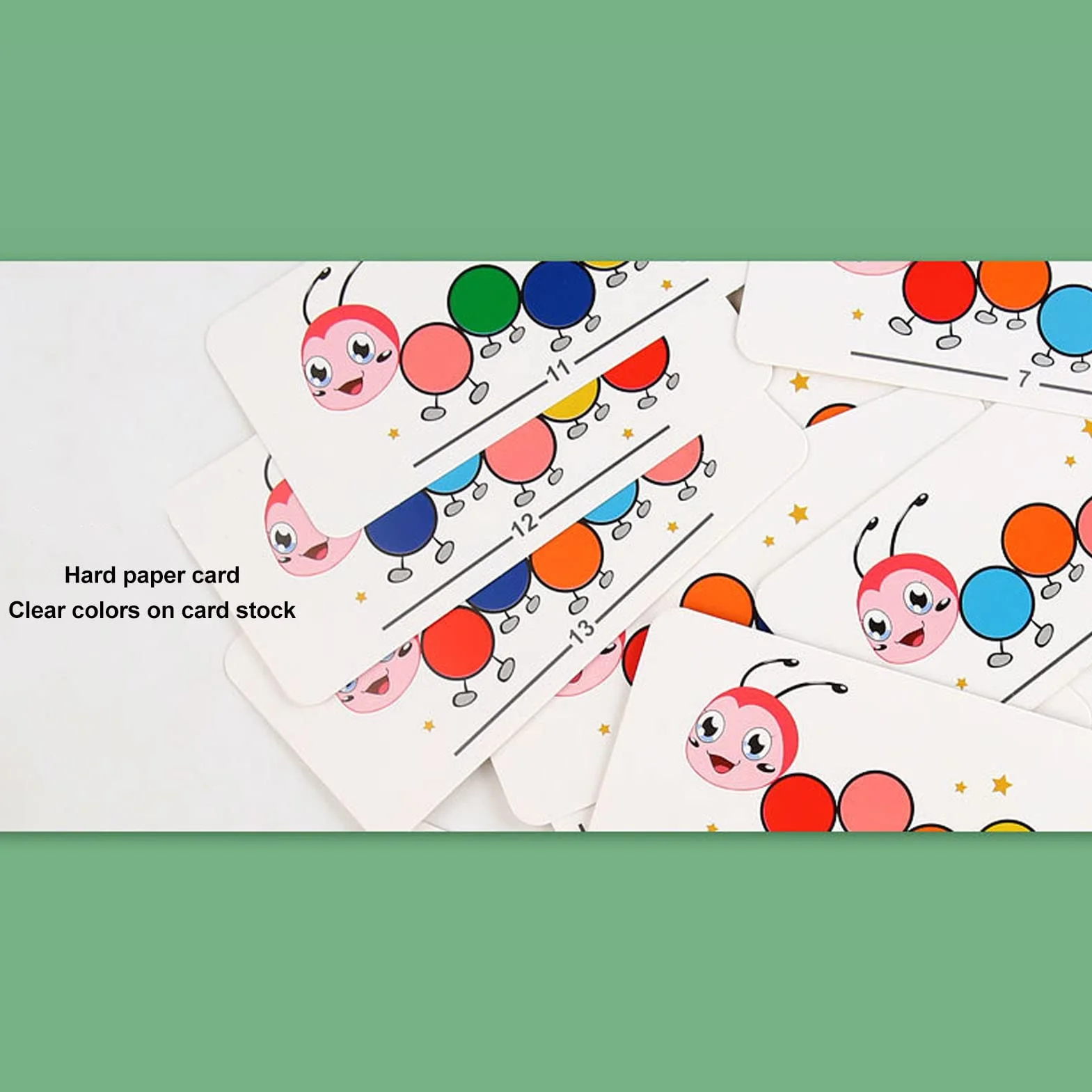 Jouet de Perles à Clip de Chenille en Bois, Exercice de Coordination œil-Main, tri des Couleurs avec Cartes de Pratique et boîte de Rangement pour Enfants