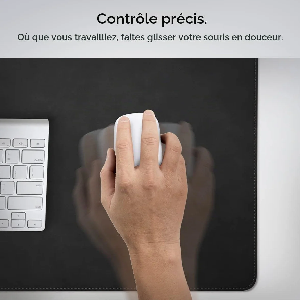 Spigen Tapis de Bureau Aimant Intégré Organisateur Câbles Sous-main Cuir PU Végan Tapis Souris XXL Imperméable Base Gomme Antidérapante Noir