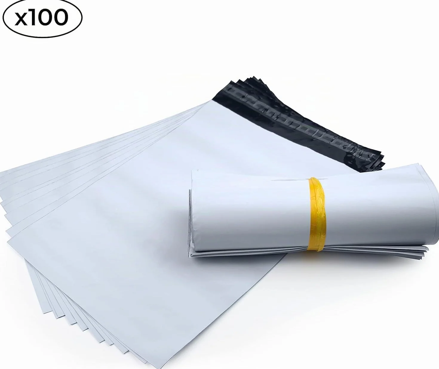 Enveloppes 40 x 50 cm Blanches Opaques Plastique Solides Inviolables Imperméables Lot de 100