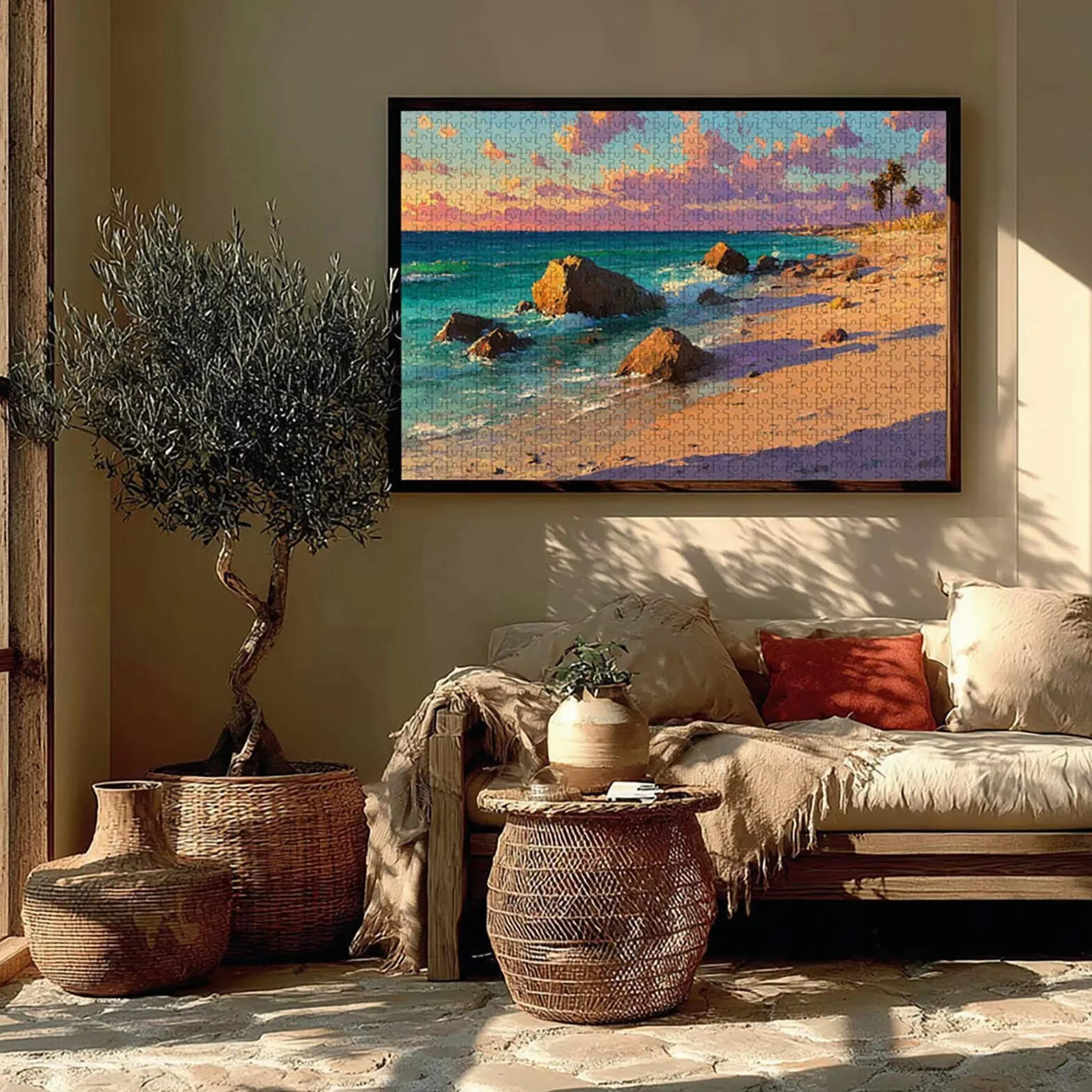 Vue sur La Mer Puzzle 5000 pièces Adultes, Puzzle Bois 156x105cm, Adultes Jeu éducatif Défi énigme avec Une Boîte d'emballage Exquise, Jeu Relaxant Détente Collection, (Coucher De Soleil) K-1864