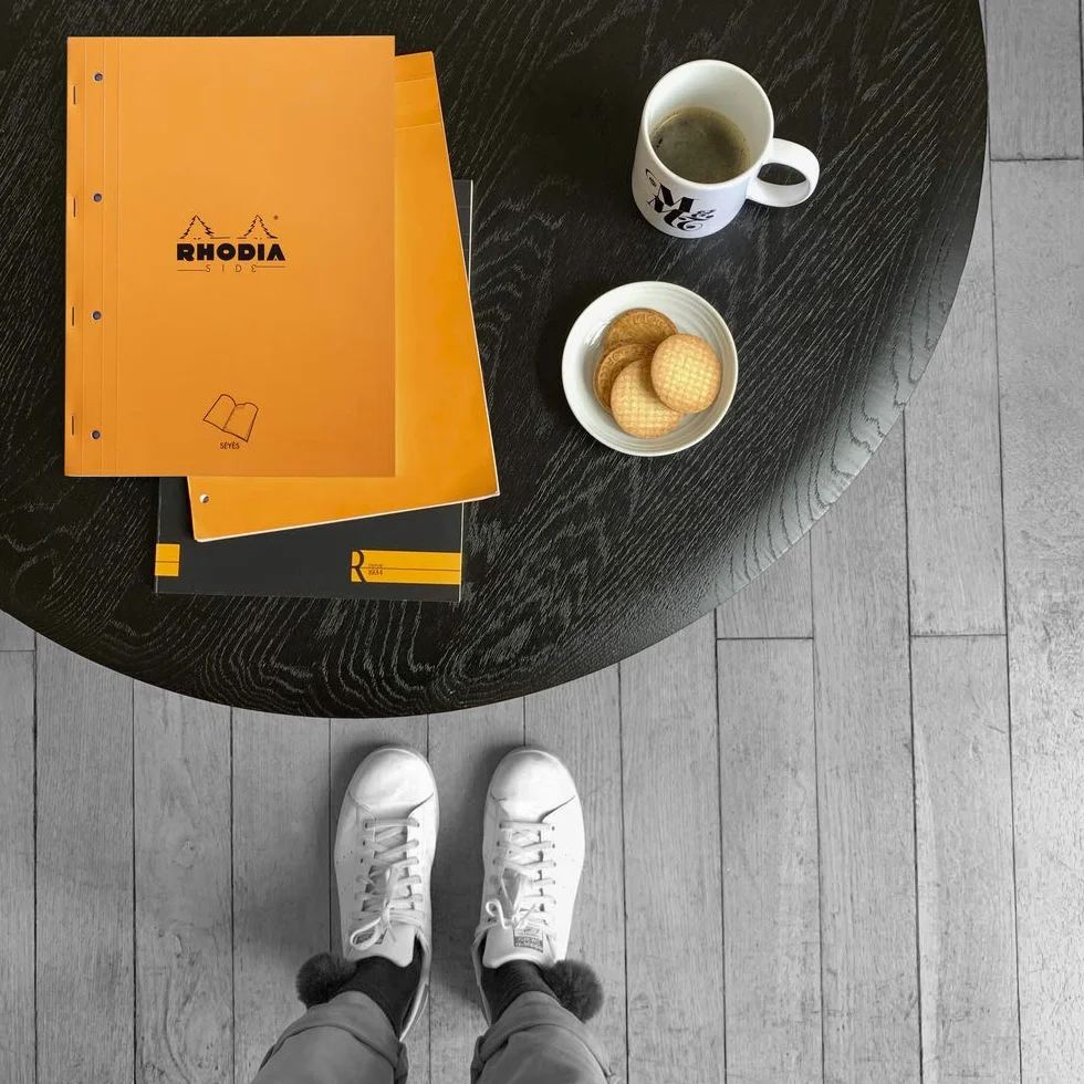 Rhodia Bloc-Notes Agrafés A4 Grands Carreaux Seyès 80 Feuilles Détachables Papier Clairefontaine 80 g/m² Lot de 3