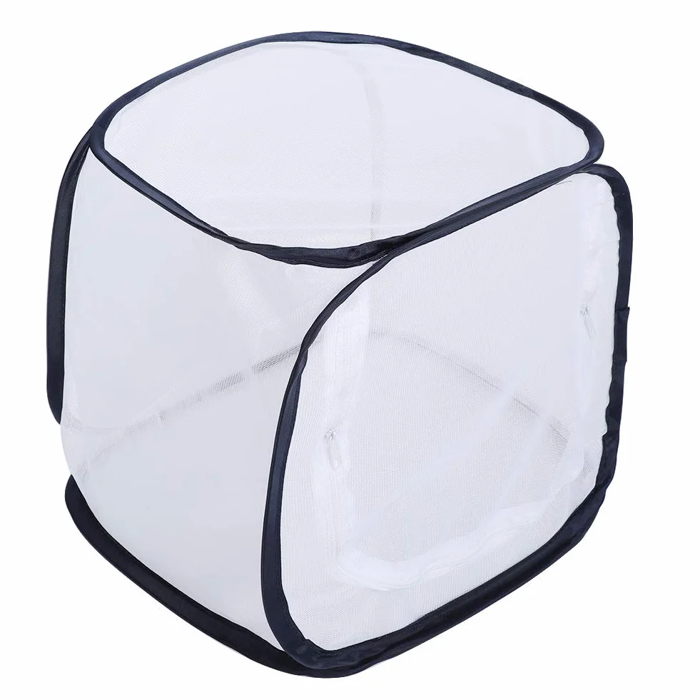 Alvinlite Filet à Insectes Pliable, Cage à Papillons 11,8" x 11,8" x 11,8", 5 Panneaux en Maille