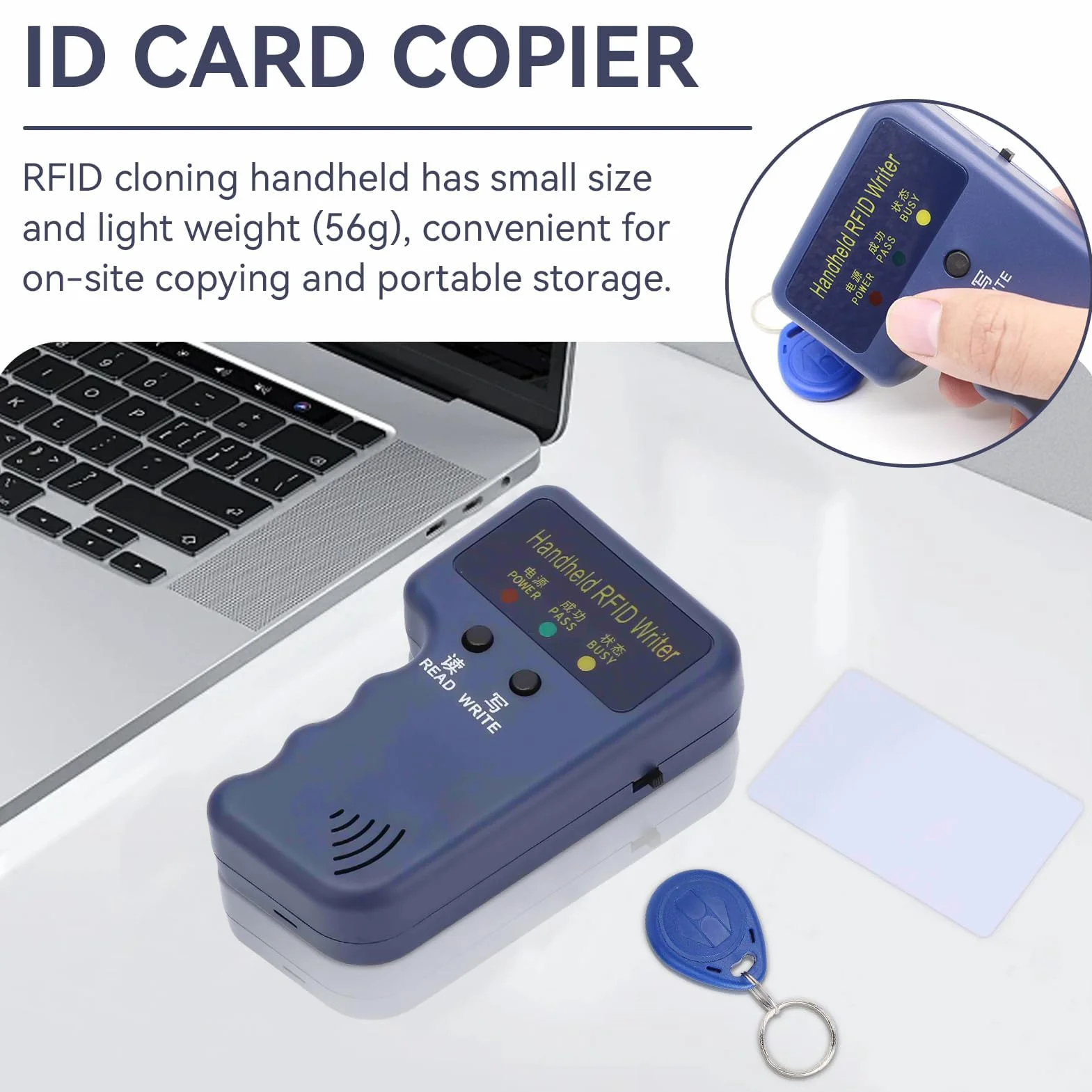 Lecteur duplicateur carte identification portable 125 kHz haute performance copieur cartes stationnement