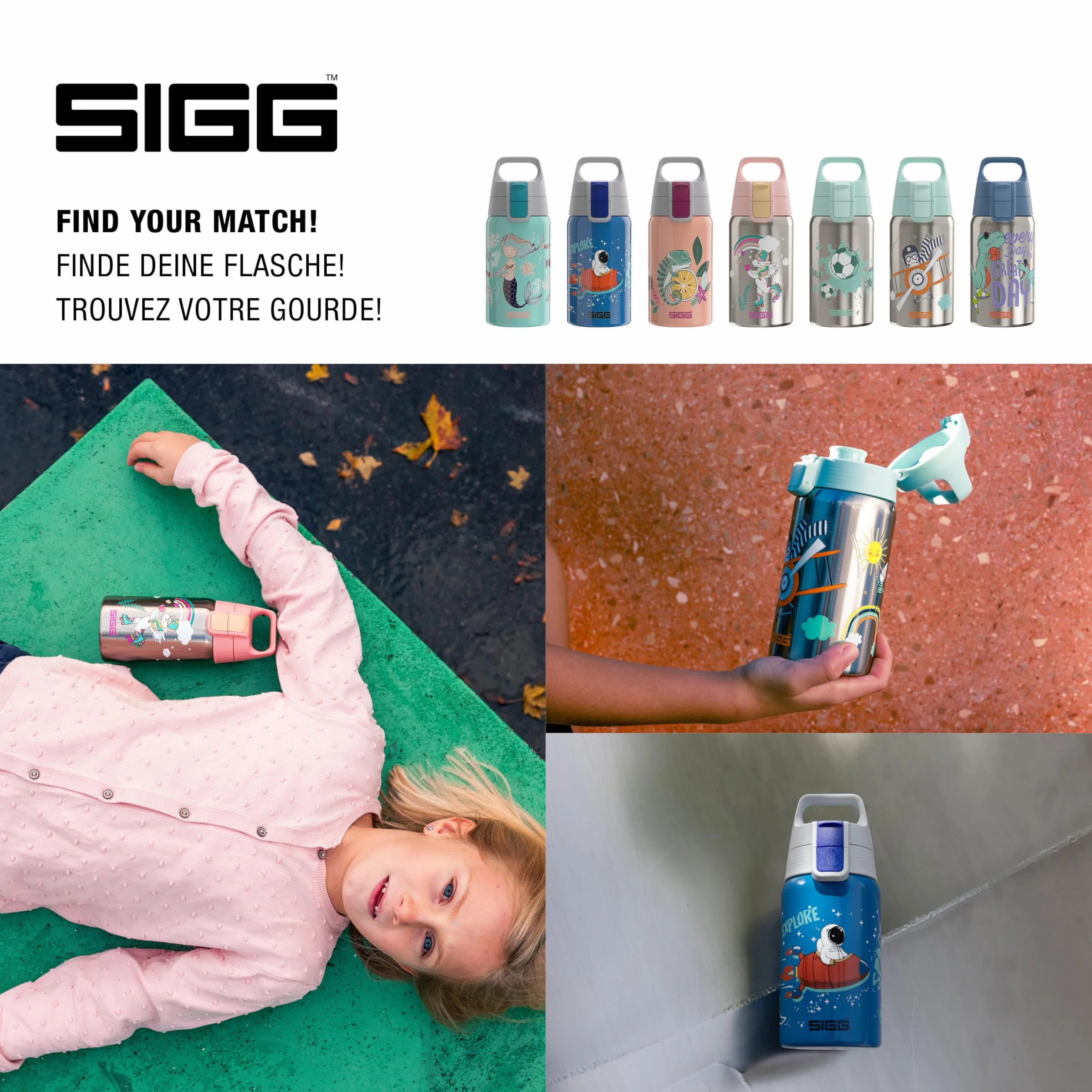 SIGG Gourde Enfant Acier Inoxydable Shield One 0,5L Étanche Sans BPA