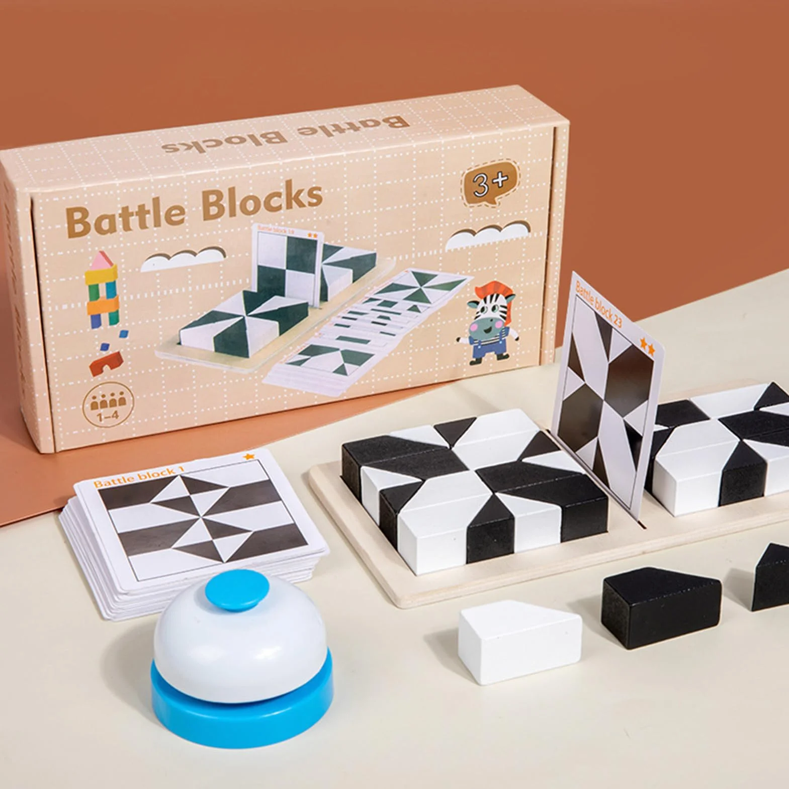 Puzzle en Bois à Blocs Cachés Jeu de Correspondance de Formes Géométriques pour Enfants