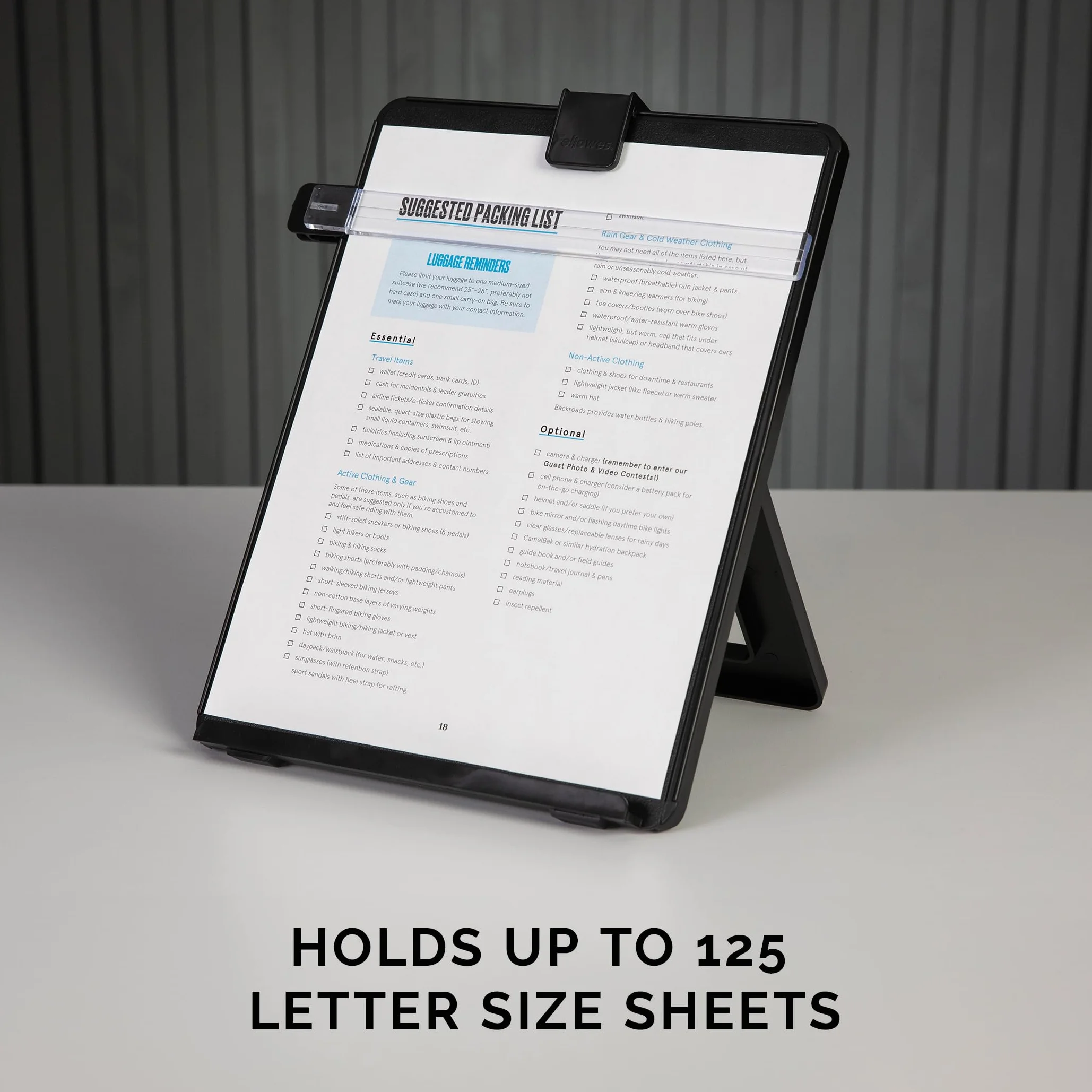 Fellowes Porte-copies chevalet guide-lignes 125 feuilles noir