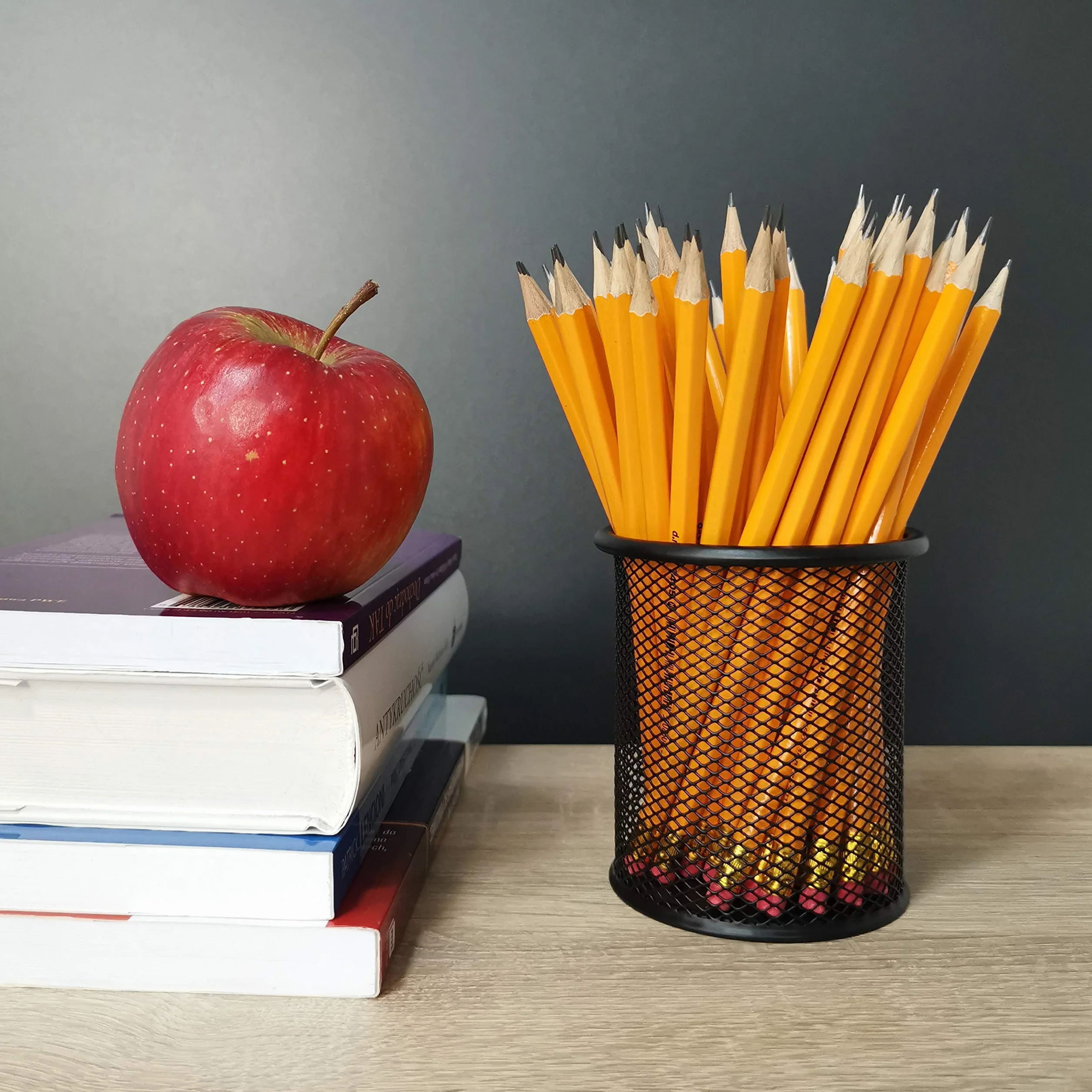 Pot à Crayons en Métal D.RECT - Porte-Stylo Rond - Organisation Bureau Noir