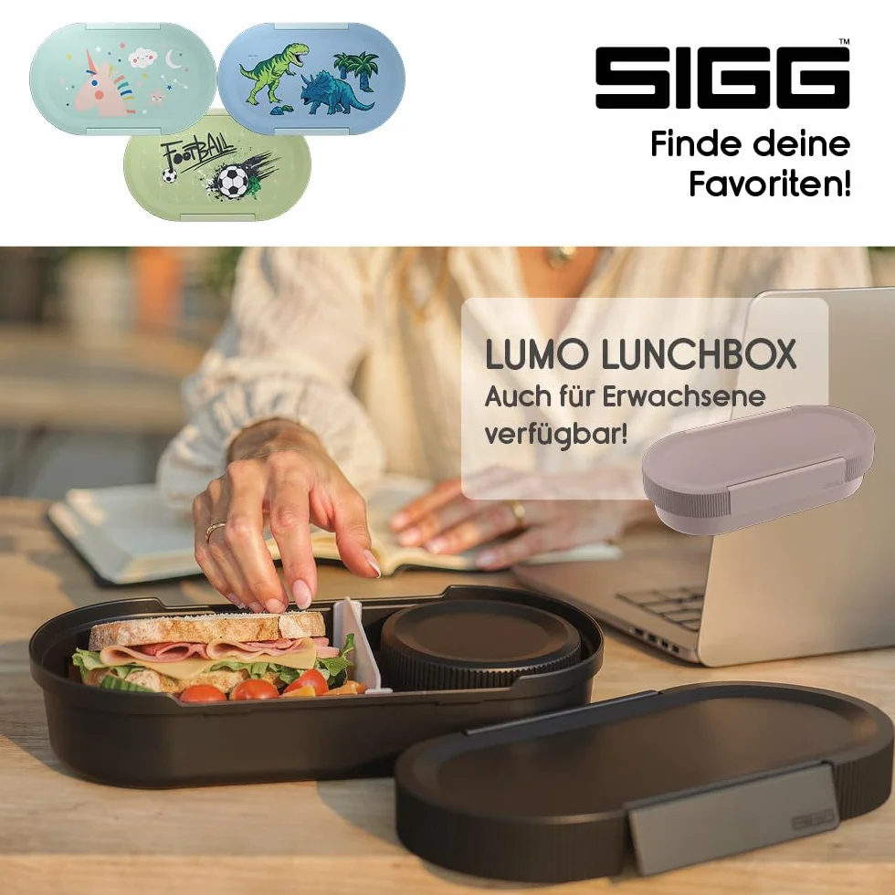 SIGG Lumo Rainbow Plus Boîte à déjeuner enfant 2 en 1 Sans BPA Rose 0,8 l