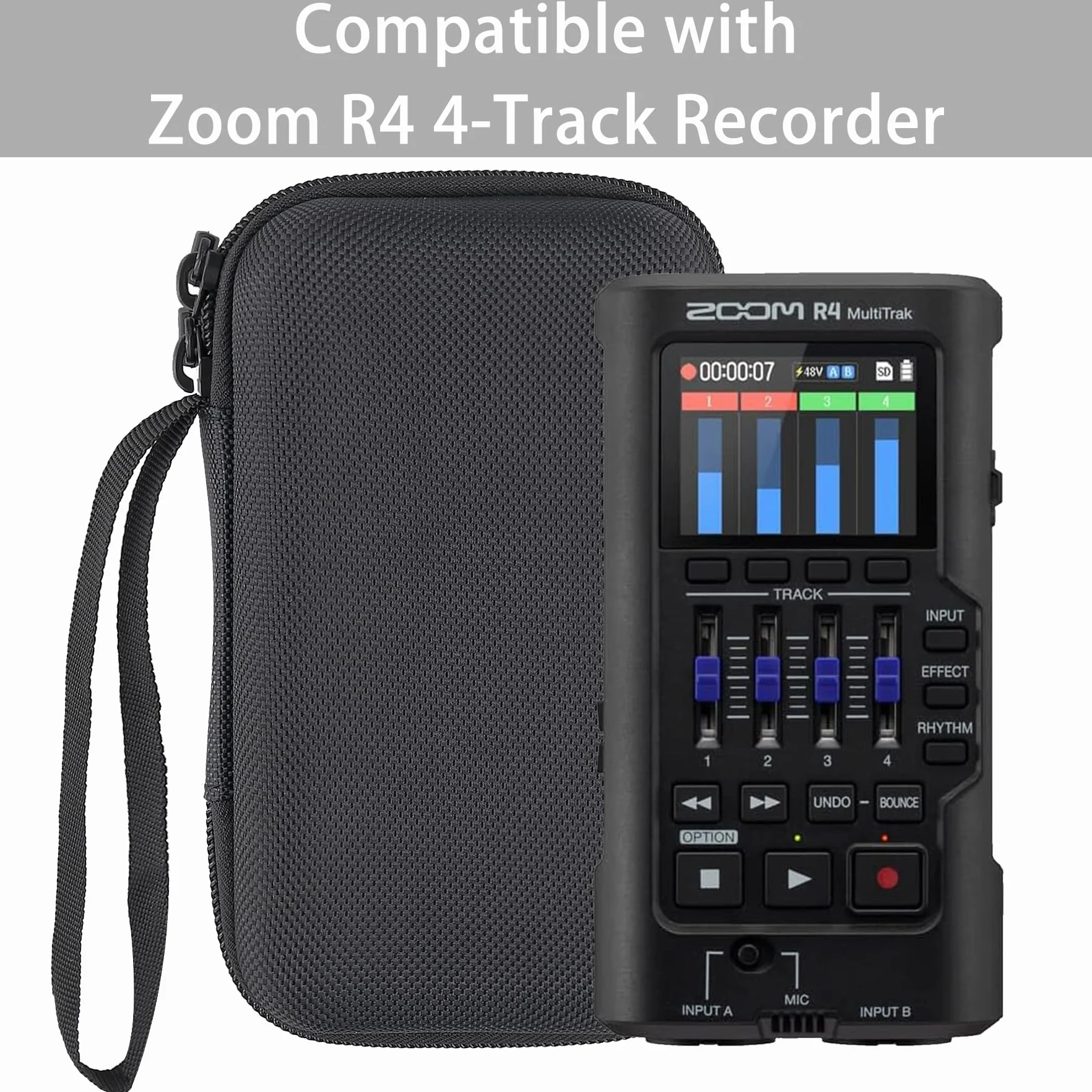 co2CREA Dur Étui de Voyage Rigide pour Zoom R4 MultiTrak Enregistreur Portable Audio