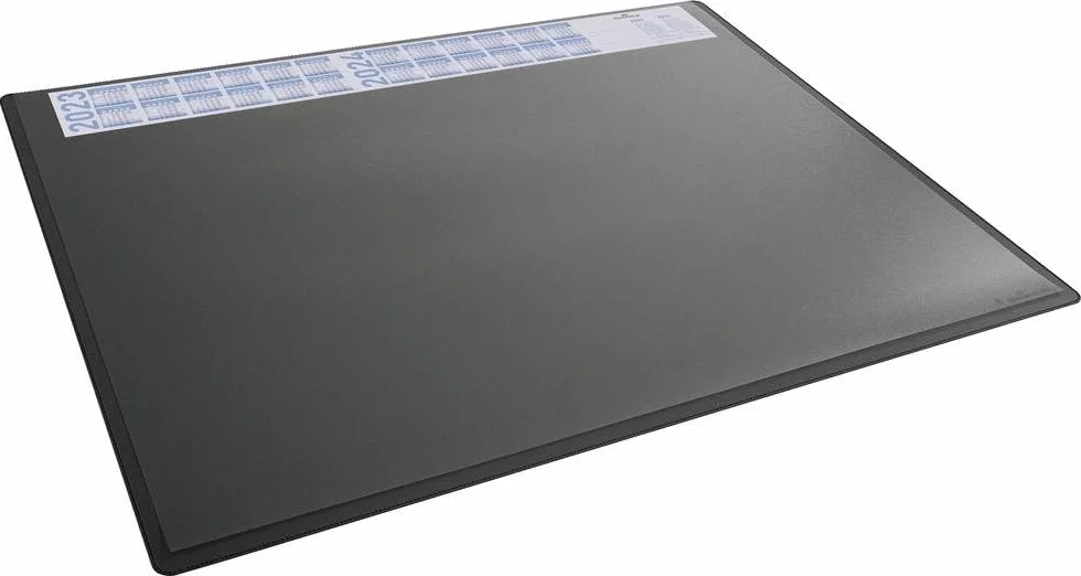DURABLE Sous main bureau Tapis de souris XXL 65x50 cm Antidérapant Rabat transparent Noir 5 pièces