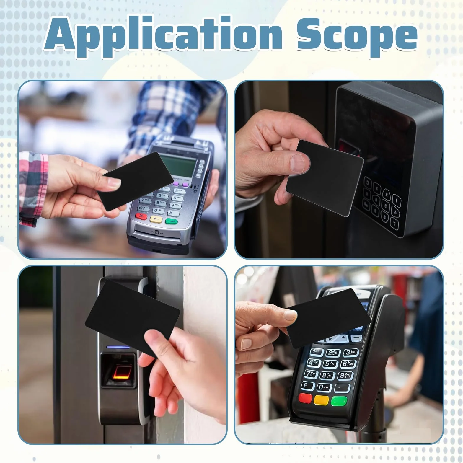 Cartes NFC NTAG215 Noir Réinscriptibles Lot de 20 - Cartes de visite NFC Mémoire 504 octets Compatible tous appareils