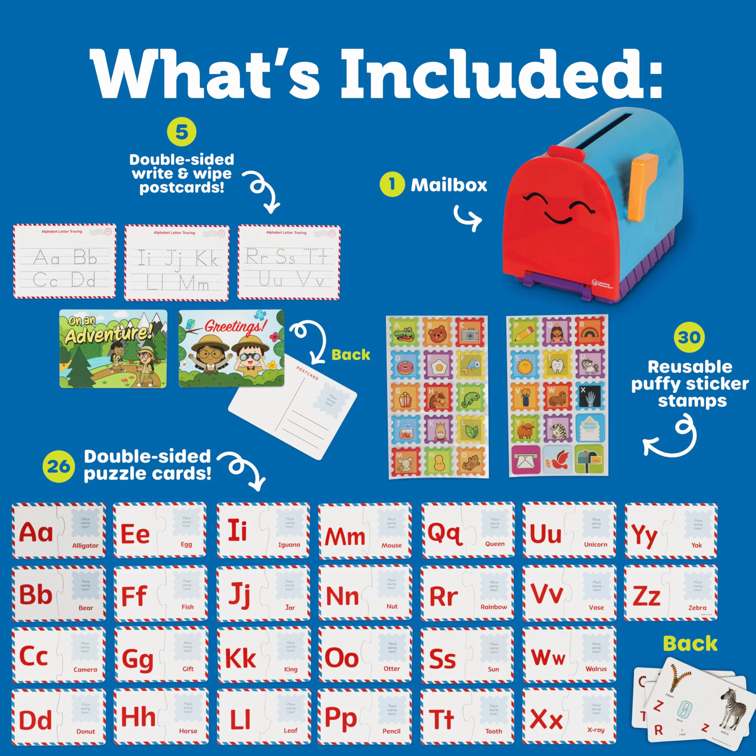 Jeu d'apprentissage de l'alphabet Boîte aux Lettres, Jeu d'association et de réflexion, Jouet éducatif dès 4 Ans