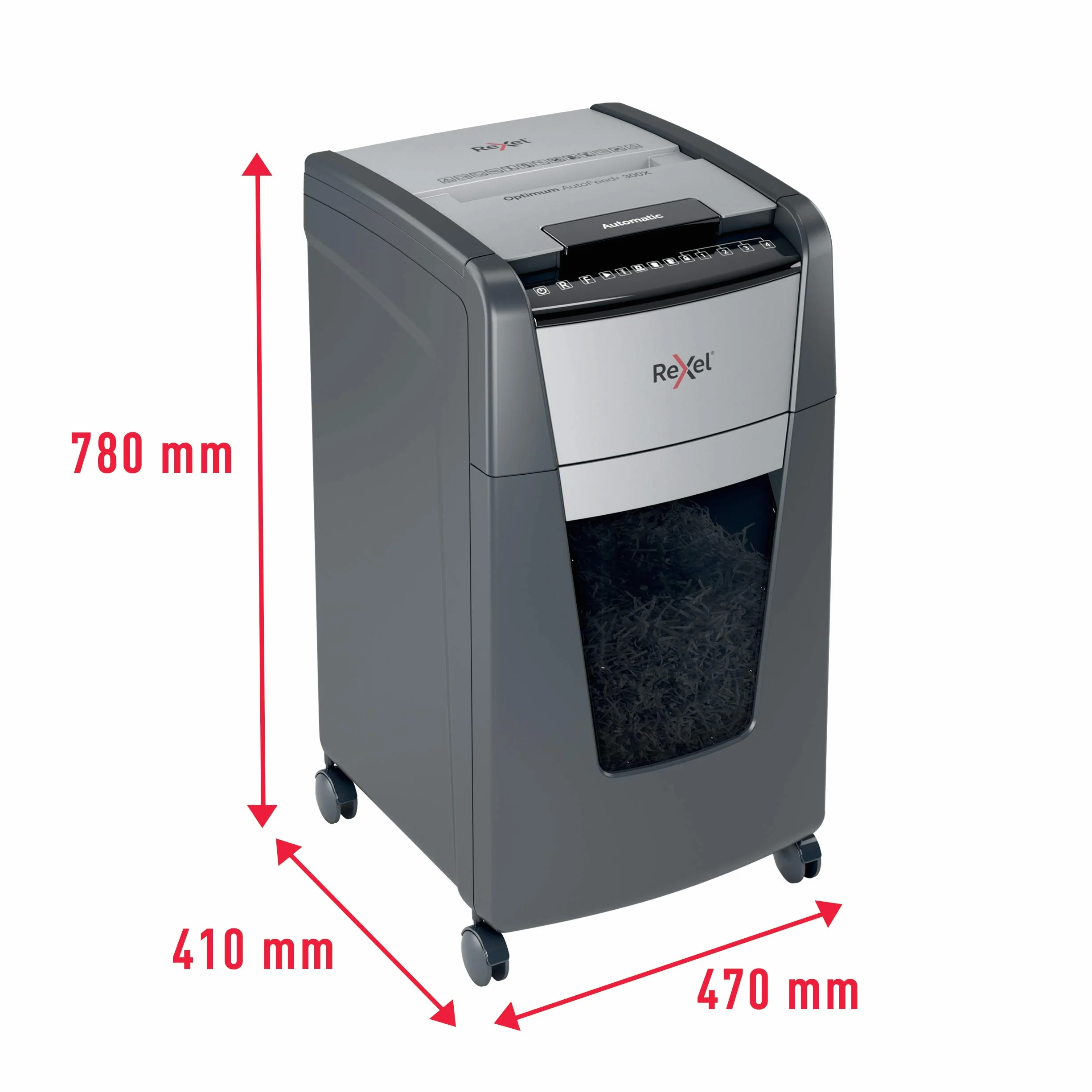 Rexel Auto+ 300X Destructeur de Documents Automatique Coupe Croisée Sécurité P4 300 Feuilles 60L