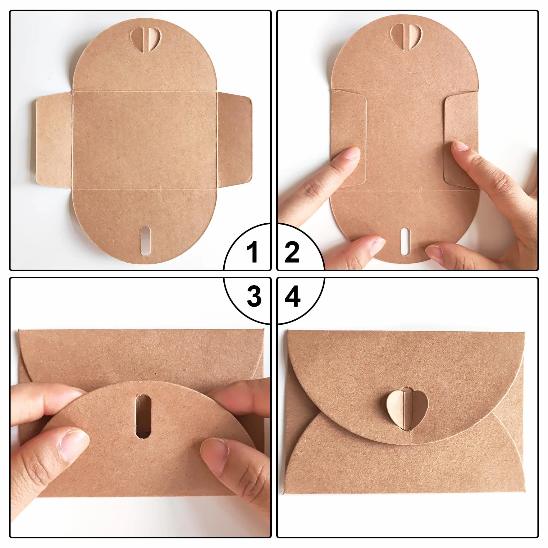 25 Pièces Petites Enveloppes Kraft avec 25 Cartes Vierges 10.6×7.6cm pour Noël Fête Invitation