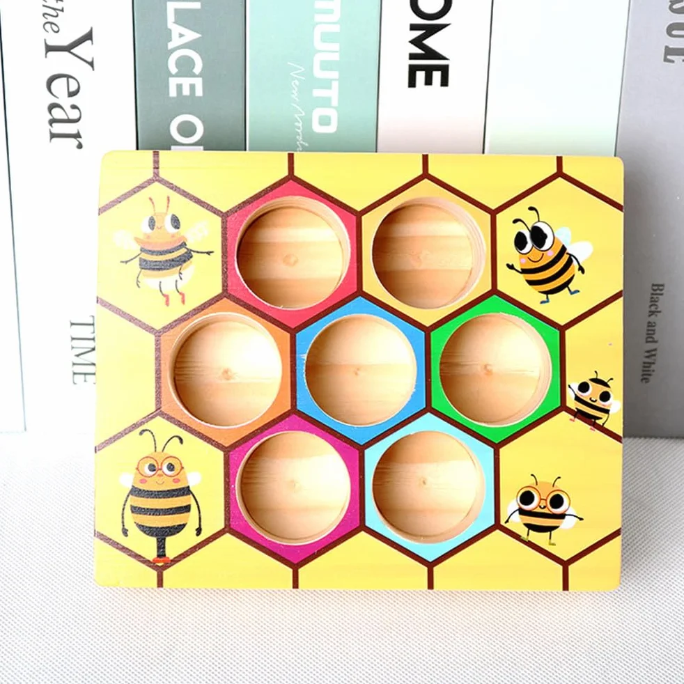 Jouet Montessori Abeille à Clip, Jeu de tri des Couleurs en Bois et Motricité Fine