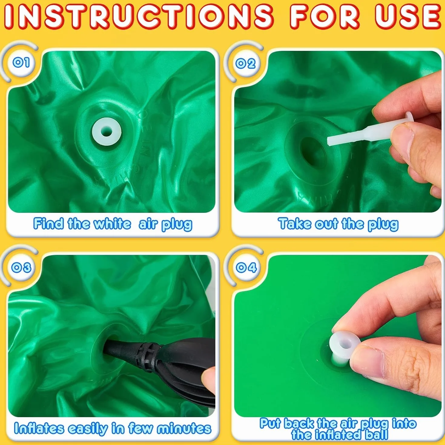 Ballon Sauteur pour Enfants Gonflable Balle Trémie Rebondissante Vert