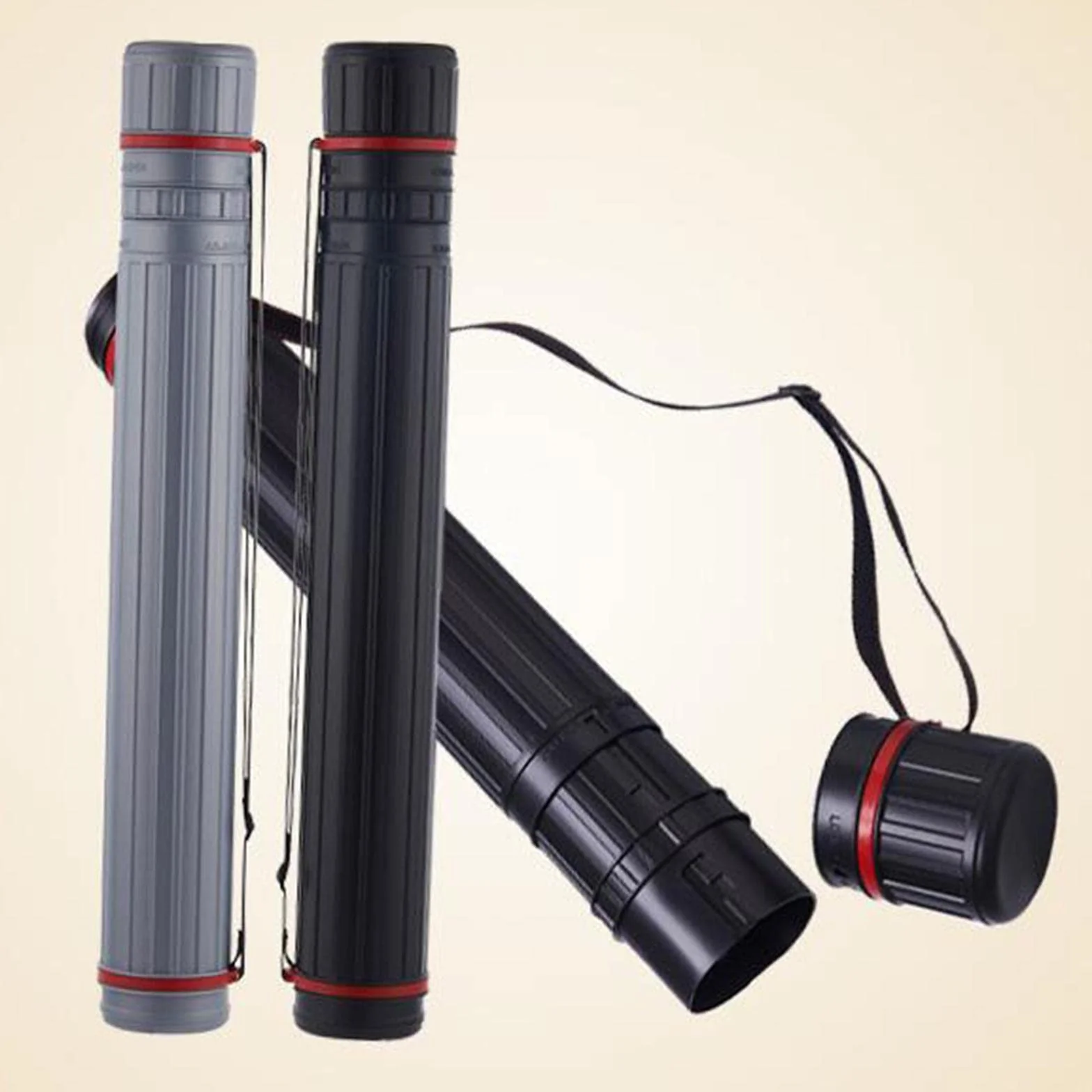 Tube de stockage d'affiche en plastique expansible avec bandoulière pour tableaux à feuilles mobiles