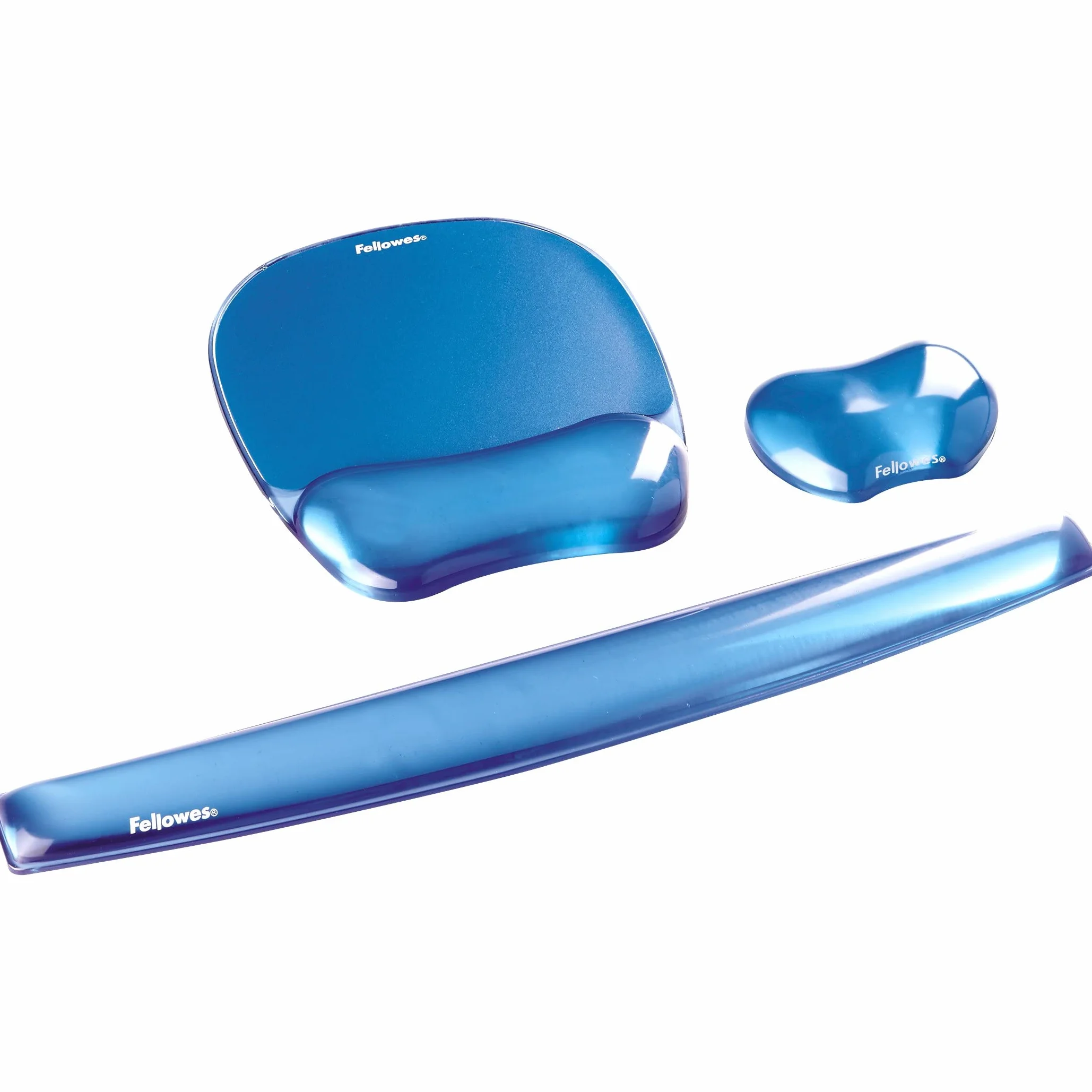 Fellowes Repose poignet pour clavier Gel Crystal Bleu 48x57 cm