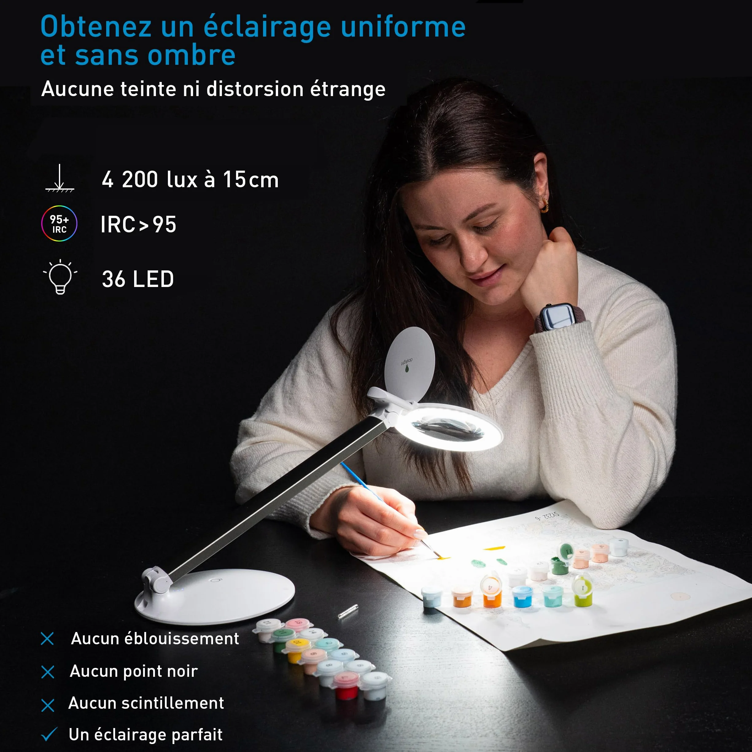 Lampe Loupe Rechargeable Portable Halo Go 2 6000K 80+ CRI