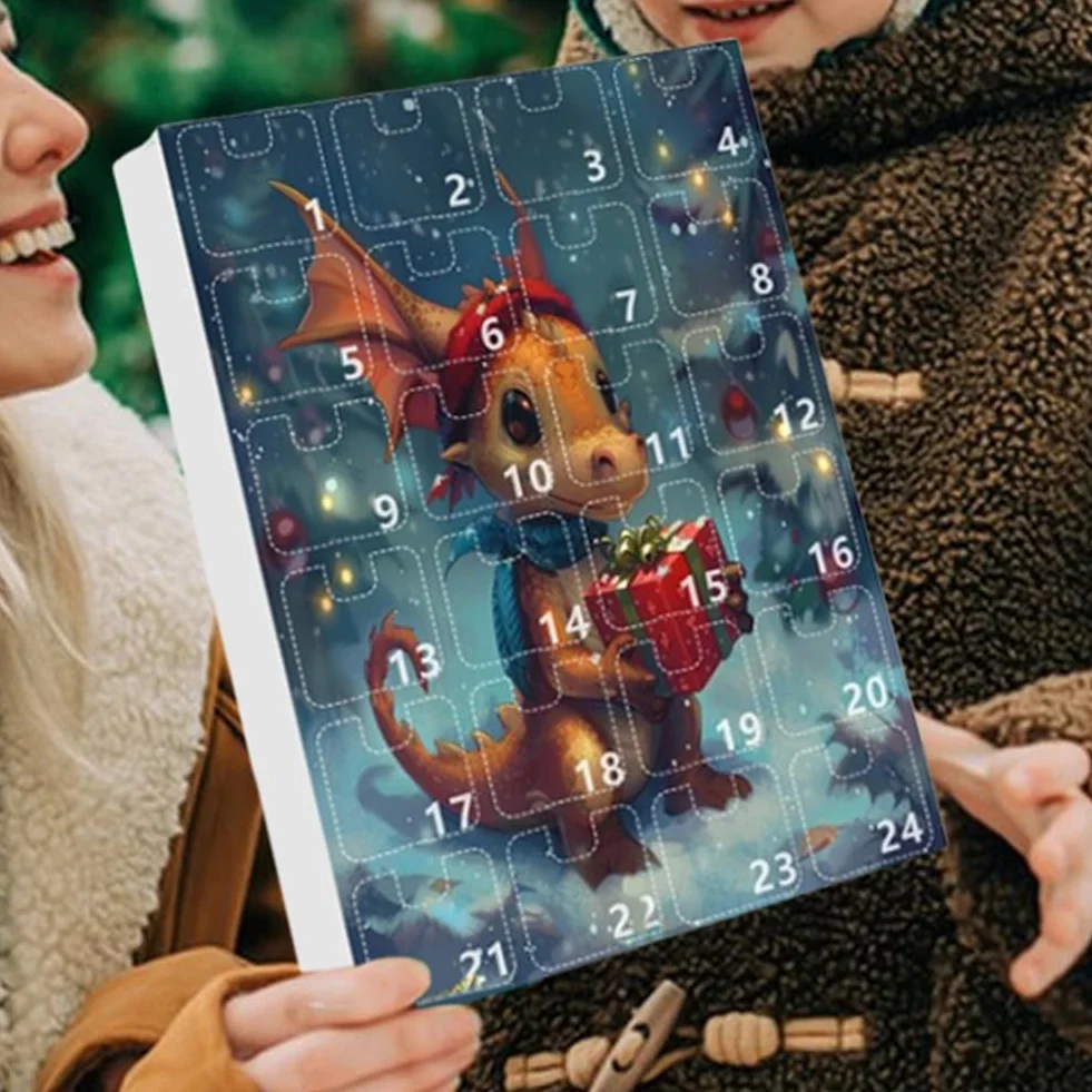 Calendriers de l'Avent 24 Jours Dragon Décorations Suspendables Pendentif Collectionnable pour Adolescents Décoration d'Intérieur Sapin de Noël