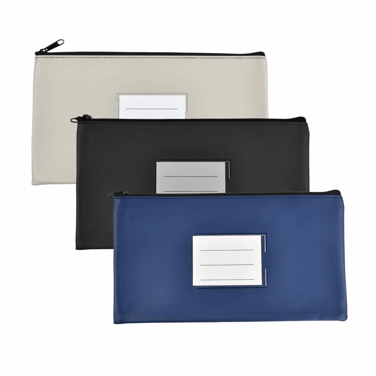 Sac de Billet en PU 28x15cm A5 Pochette de Dépôt Bancaire avec Fermeture Éclair Portefeuille Bancaire
