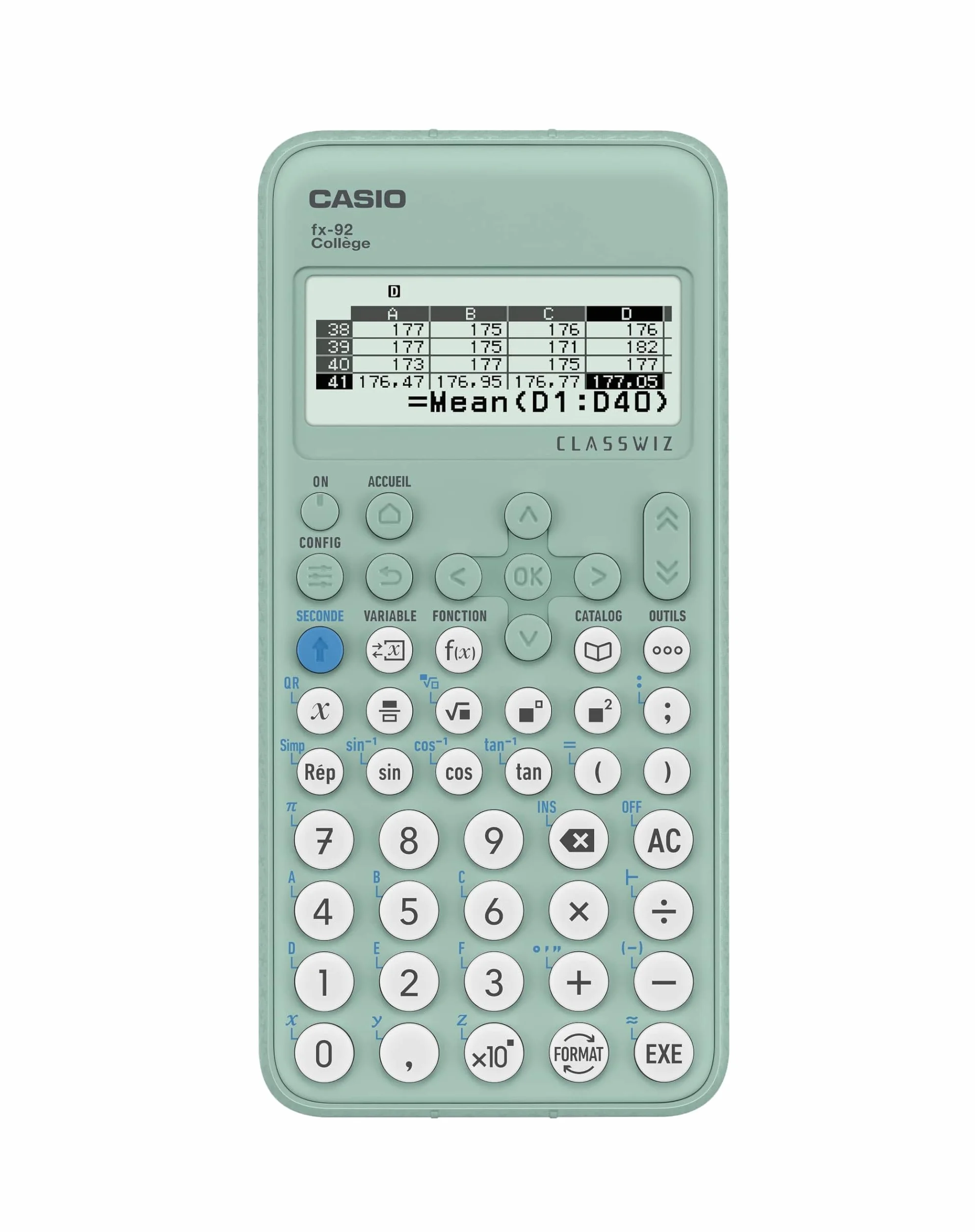 Casio FX-92 Collège Classwiz Calculatrice Scolaire