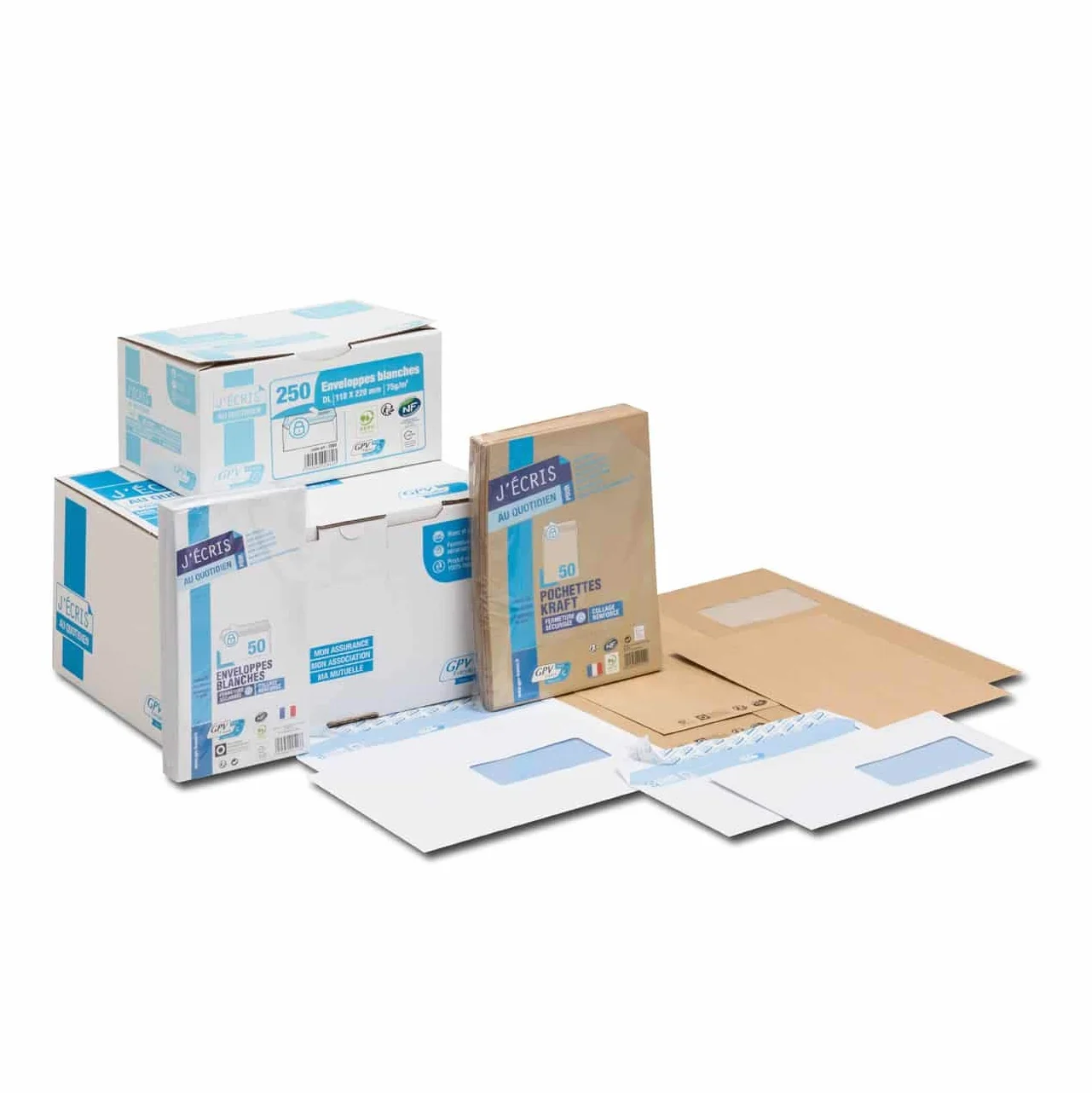 GPV Enveloppes DL 110x220 mm 80 g/m2 Blanc PEFC NF316