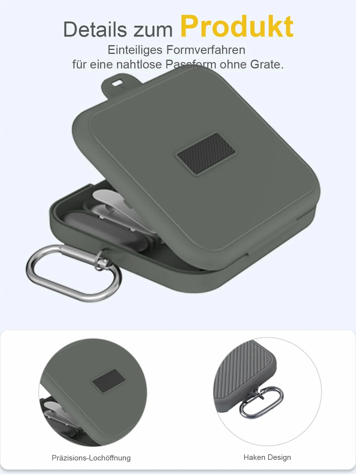 Étui Plaud NotePin S AI Enregistreur vocal Housse silicone résistant chocs rayures Gris