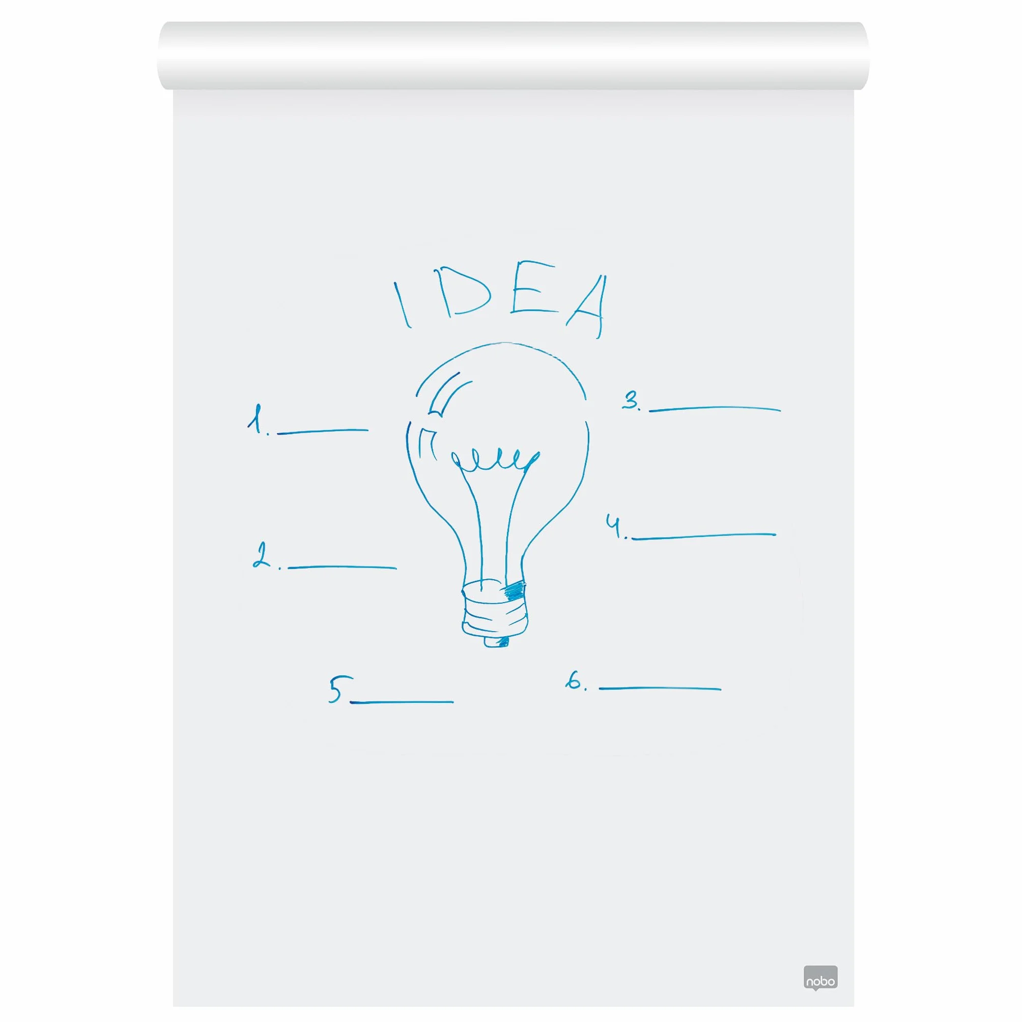 NOBO Recharge de Papier pour Paperboard 60 x 85 cm, Double-face Papier Uni/Quadrillé, 50 Feuilles, 90 g/m²