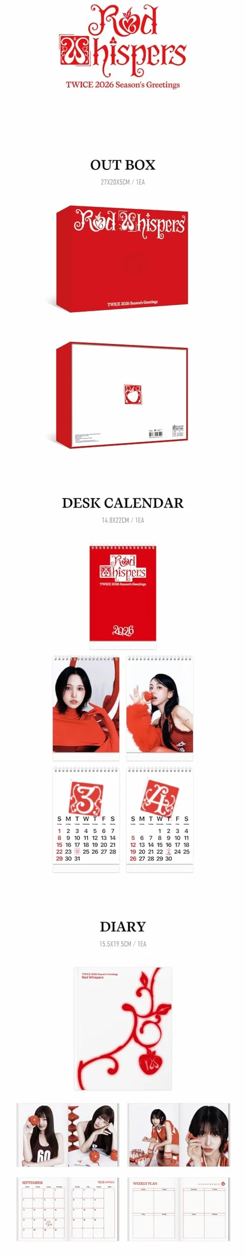 Twice Season's Greetings 2026 Livre photo Red Whiffers